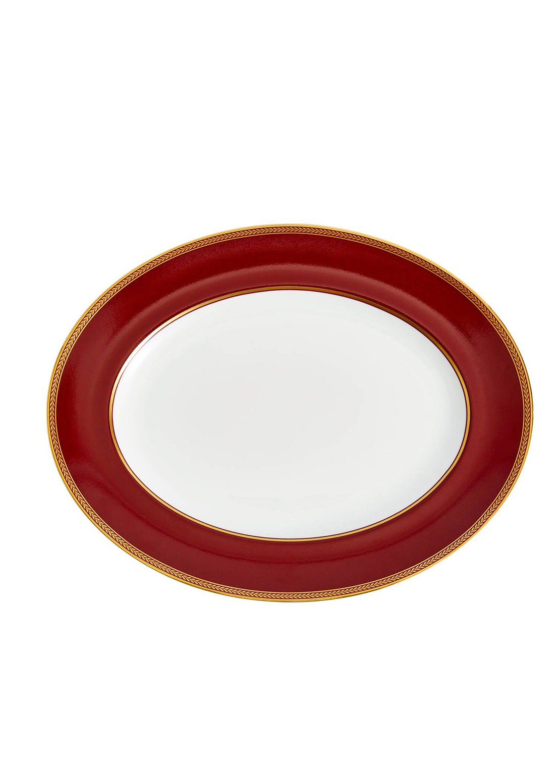 Wedgwood Renaissance Red serveerschaal 35 cm - voorkant 2 rood