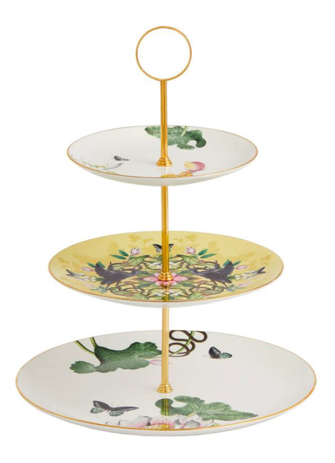 Wedgwood Waterlily etagère 34 cm - voorkant wit