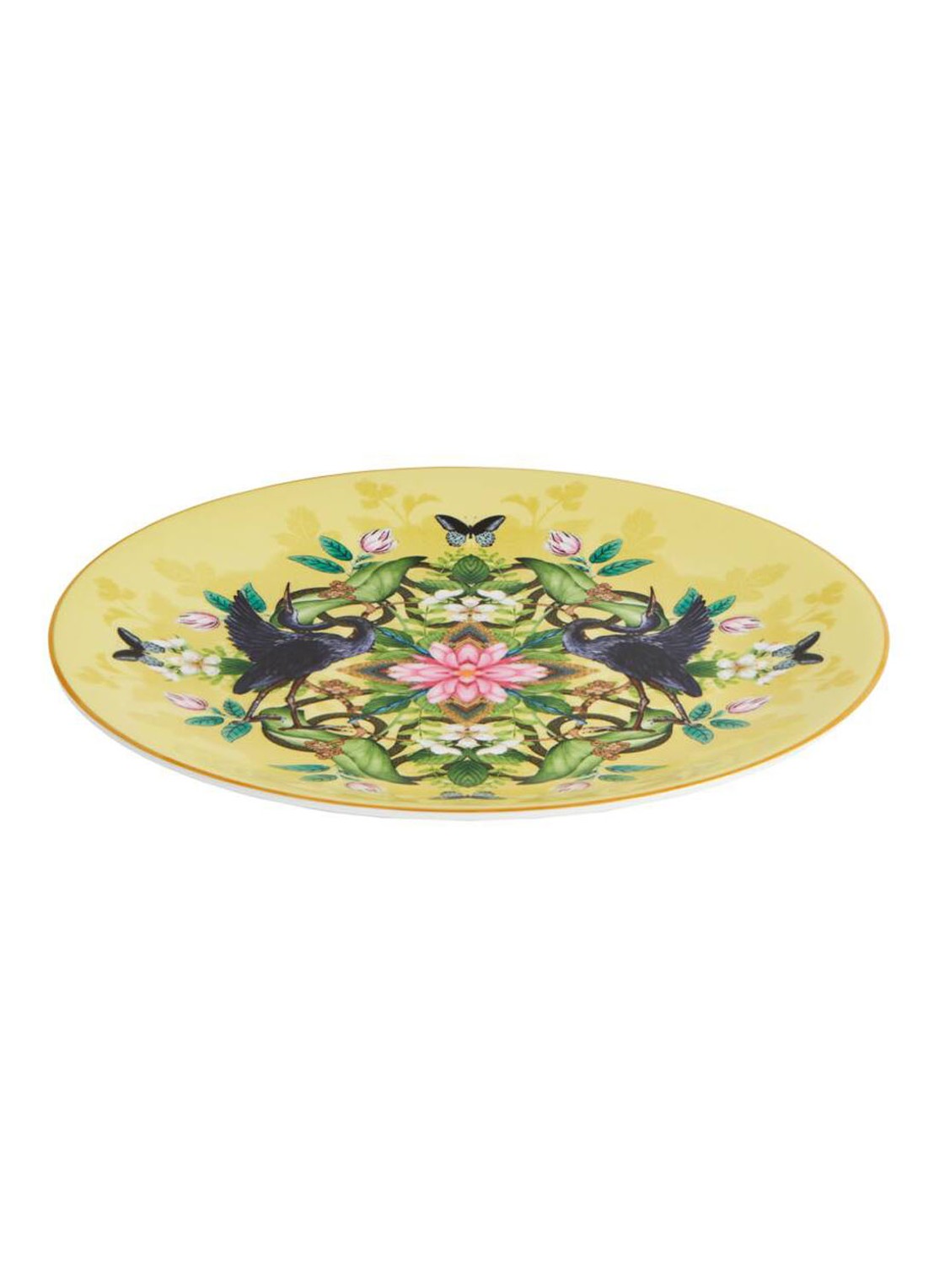 Wedgwood Waterlily ontbijtbord 20 cm - voorkant lichtgeel