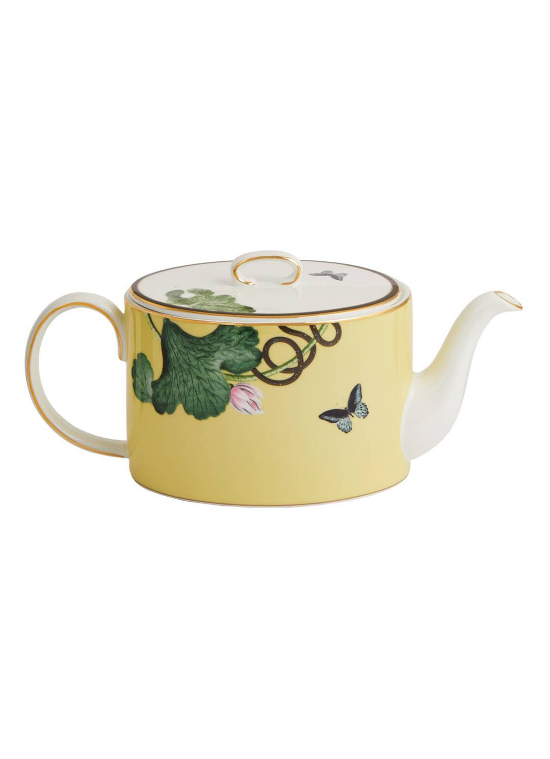 Wedgwood Waterlily theepot 1 liter  - achterkant abrikoos