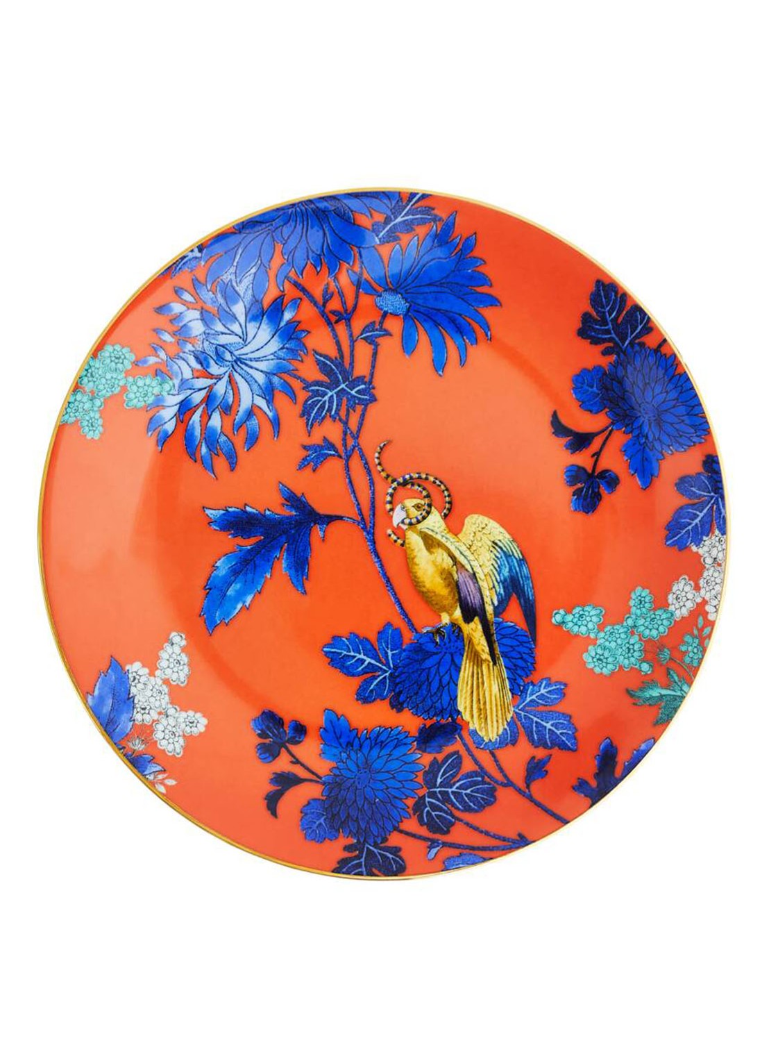 Wedgwood Wonderlust Golden Parrot ontbijtbord 20cm - detail 5 oranjerood