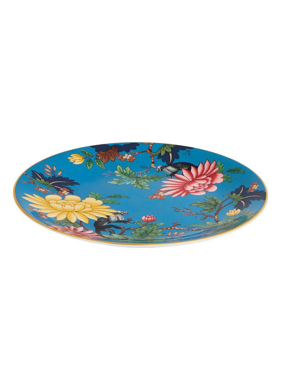Wedgwood Wonderlust  Sapphire Garden ontbijtbord 20 cm - voorkant 2 lichtblauw
