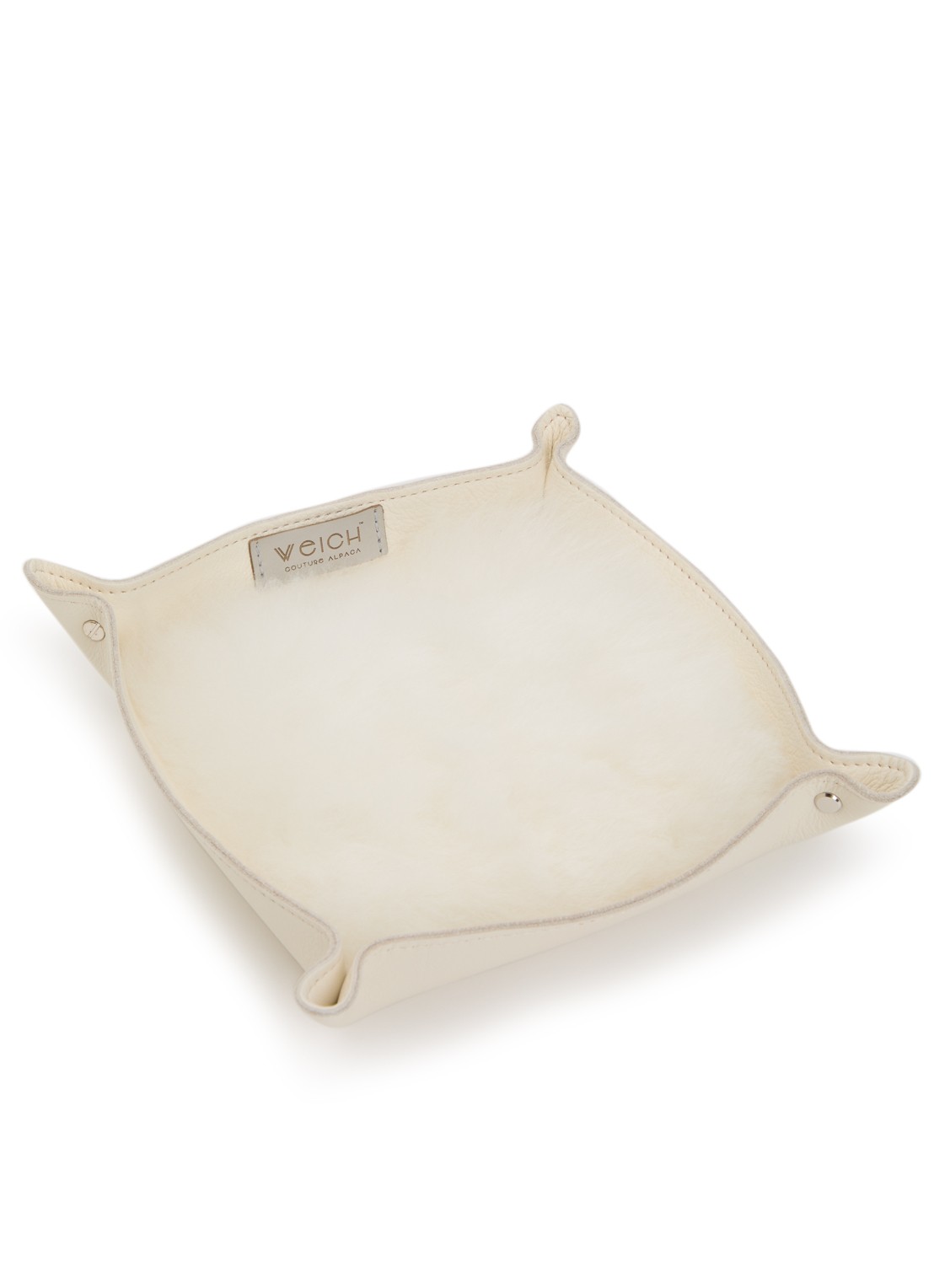 WEICH Todo Catchall opbergschaal van alpaca vacht 20 cm - voorkant gebroken wit