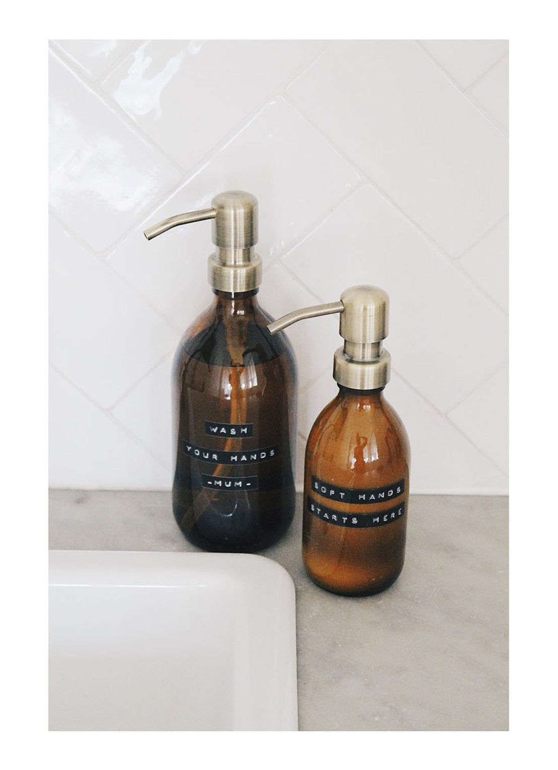Wellmark Wash Your Hands Mum - Bamboe handzeep - voorkant 2 camel