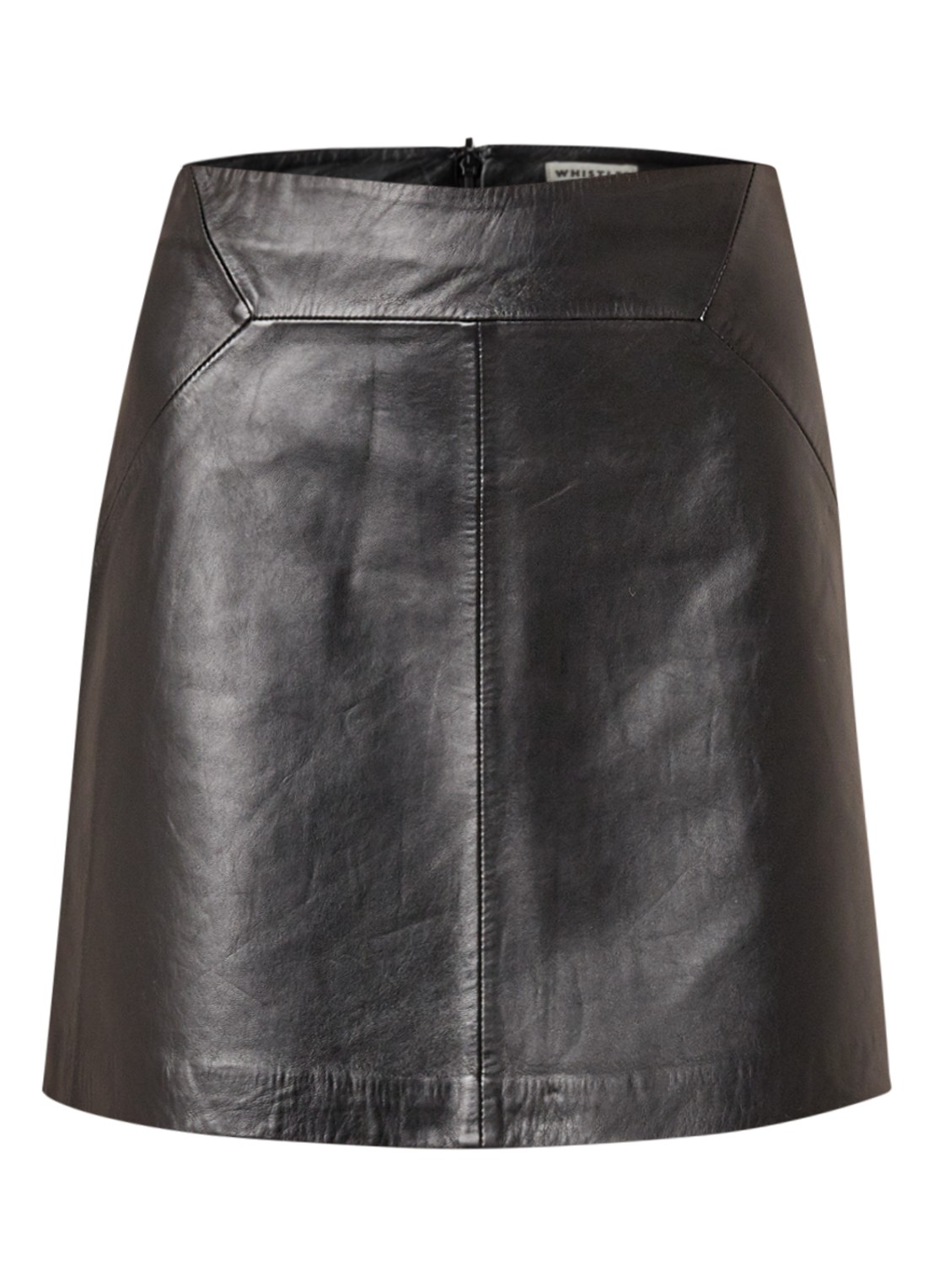Whistles Aline minirok van leer  - voorkant 3 zwart