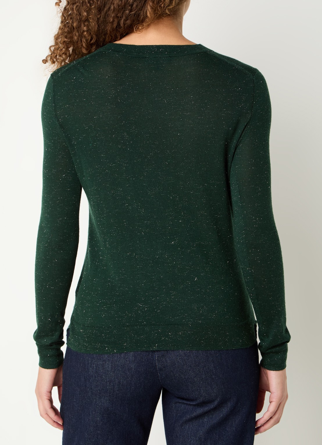 Whistles Annie fijngebreide pullover met lurex - achterkant 2 groen