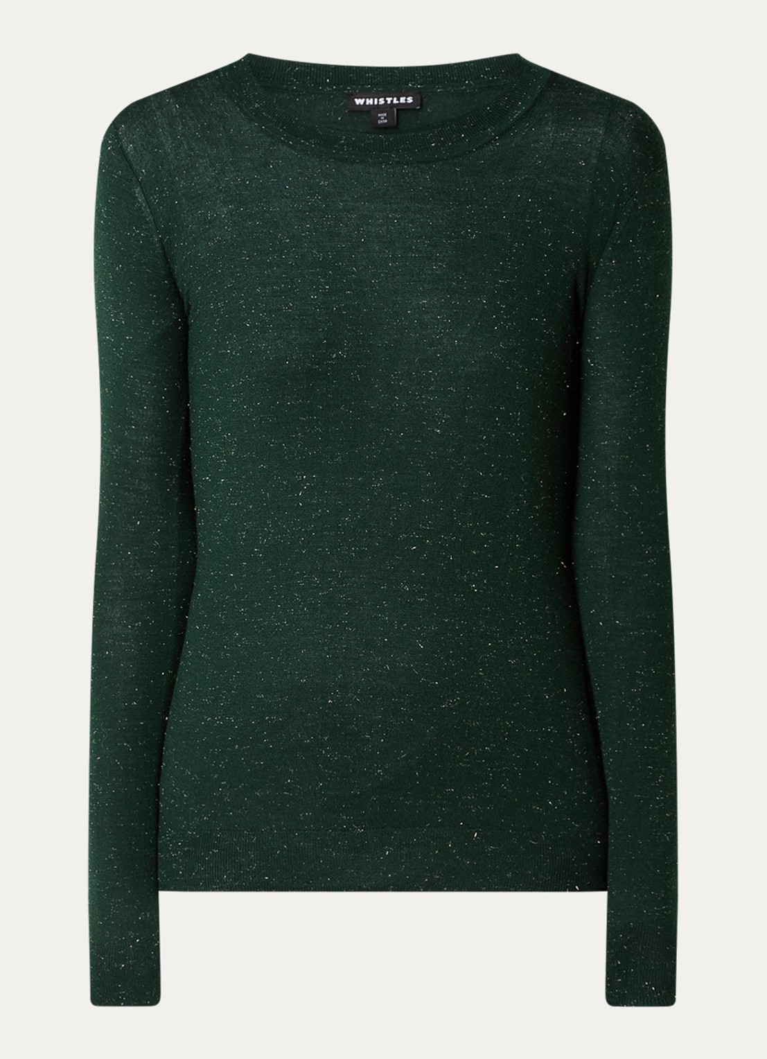 Whistles Annie fijngebreide pullover met lurex - voorkant 3 groen