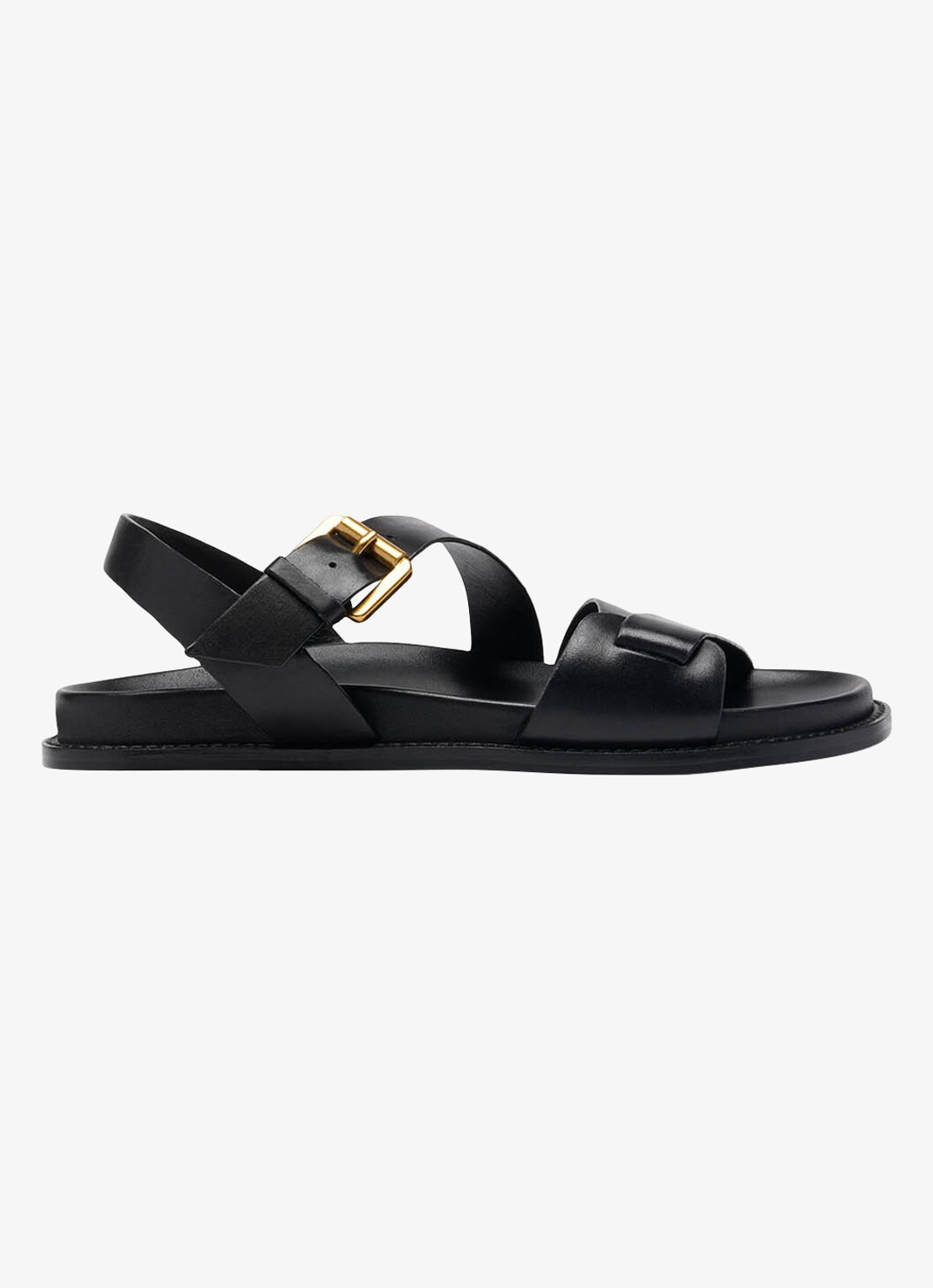 Whistles Asymmetric sandaal van leer - voorkant zwart