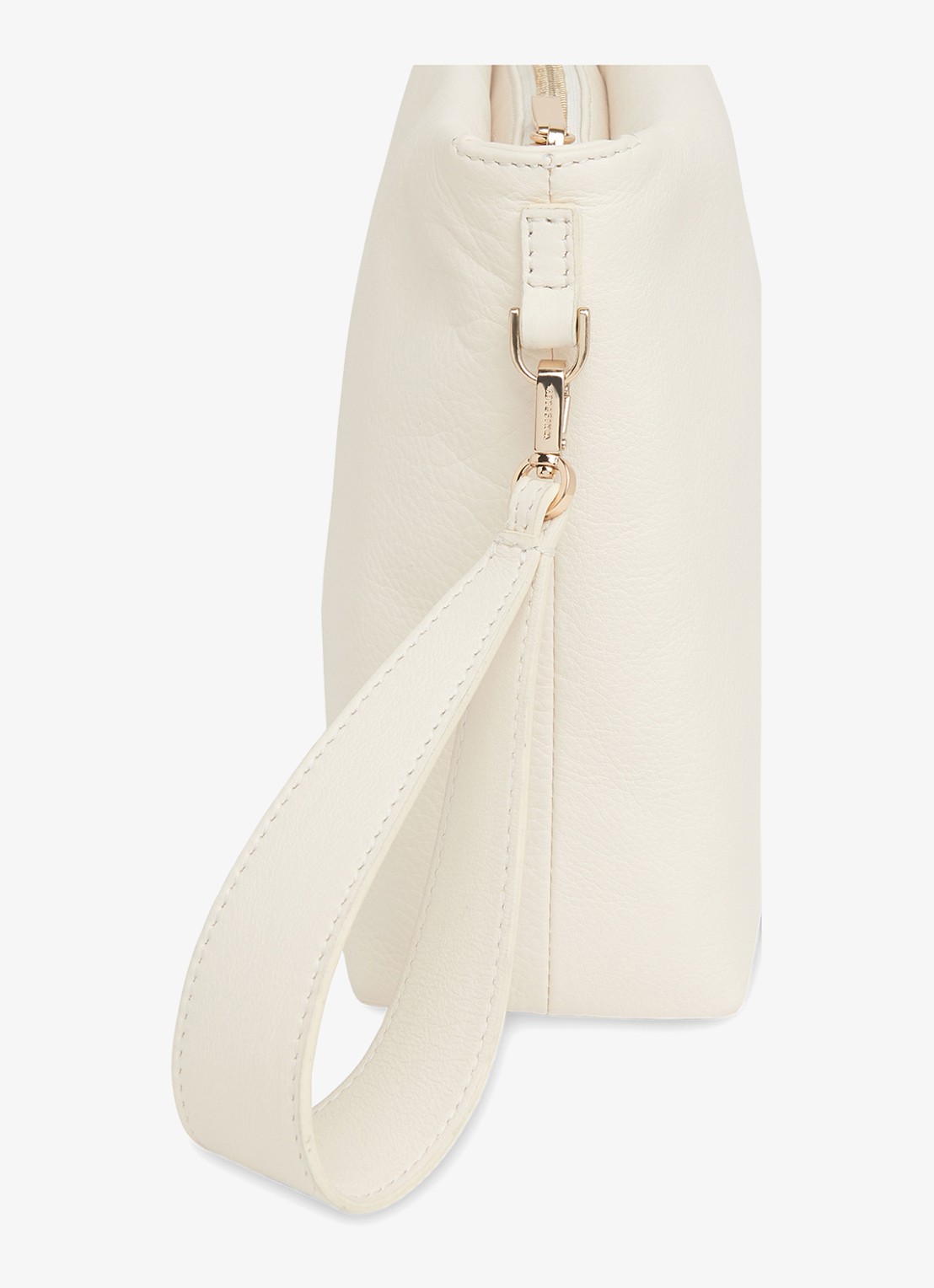 Whistles Avah clutch van leer - detail 3 ivoor