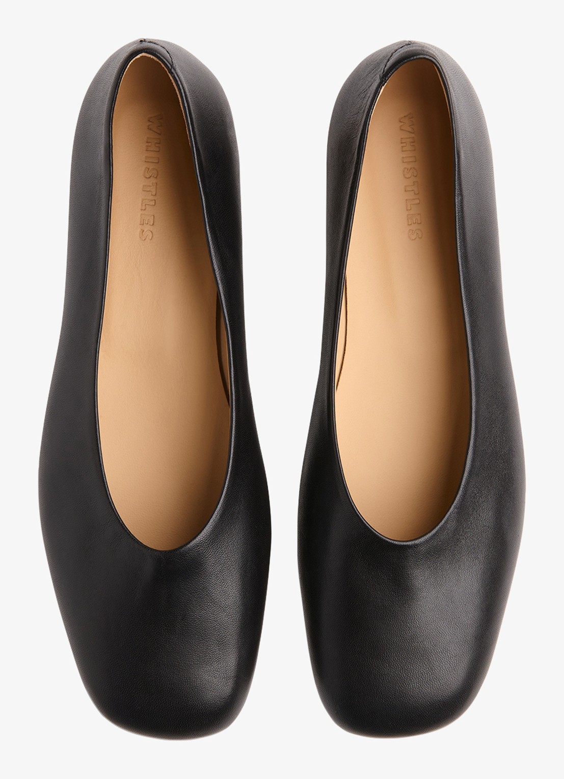 Whistles Ballerina van geitenleer - voorkant zwart