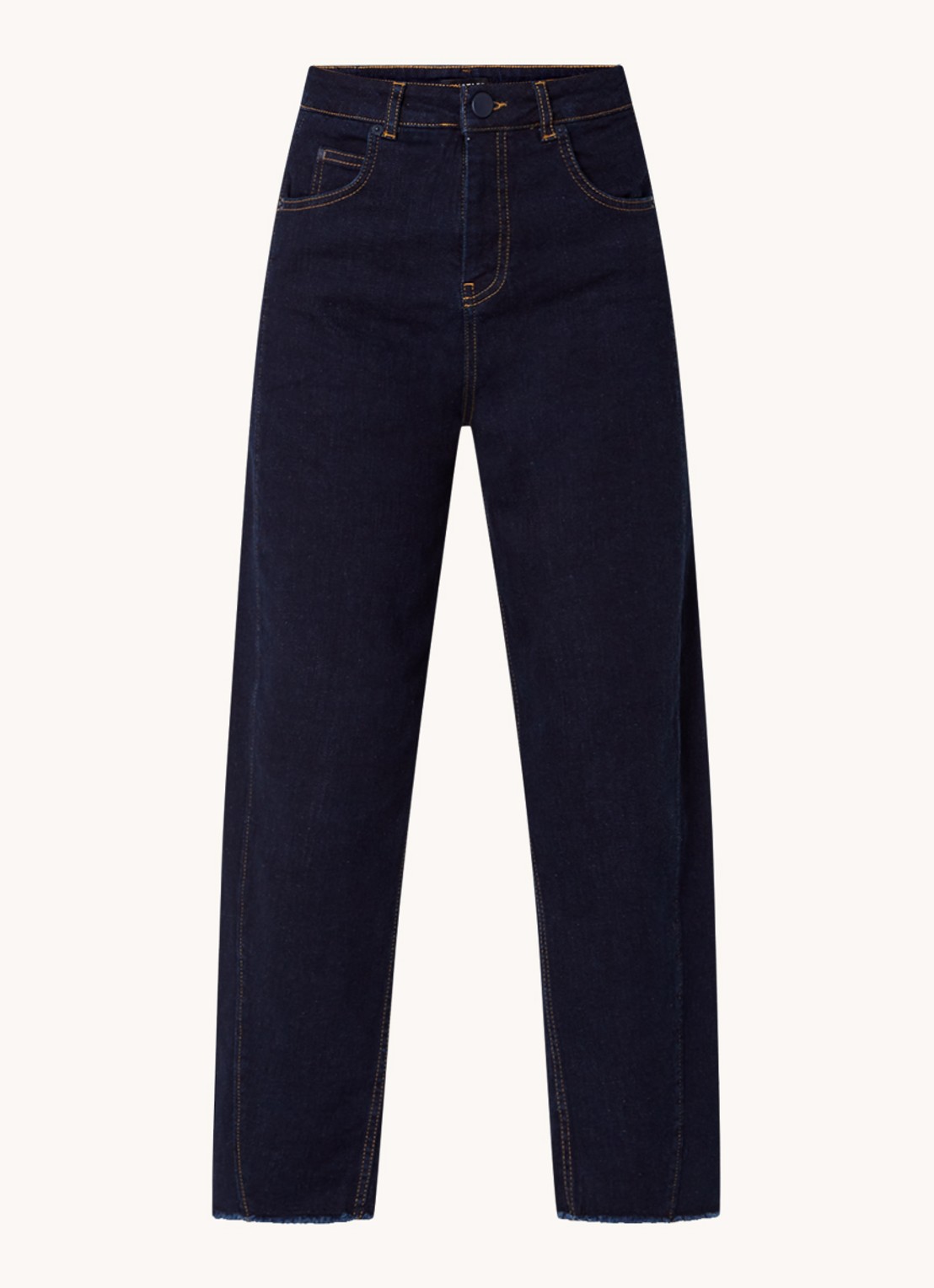 Whistles Barrel high waist cropped loose fit jeans met donkere wassing - voorkant 2 indigo