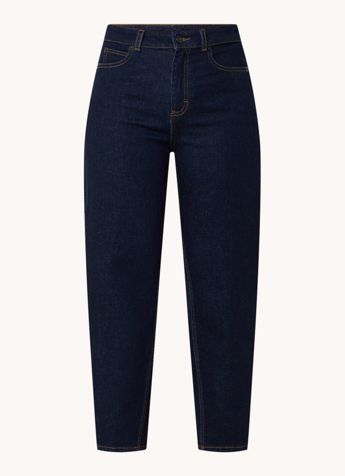 Whistles Barrel high waist cropped tapered jeans met donkere wassing - voorkant 4 indigo