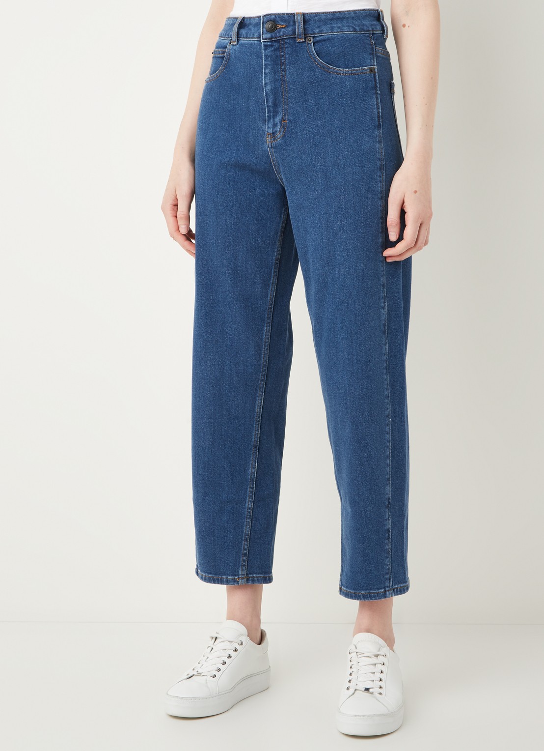 Whistles Barrel high waist tapered cropped jeans - detail 3 indigo
