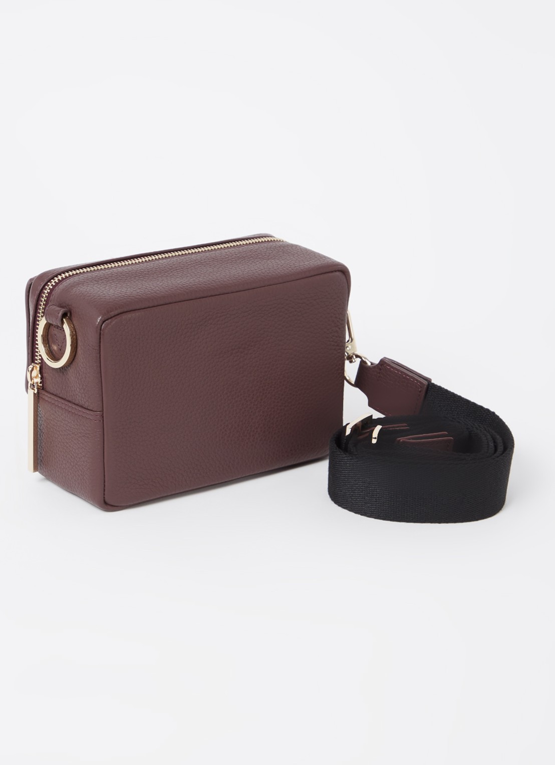 Whistles Bibi crossbodytas van leer - achterkant 2 aubergine