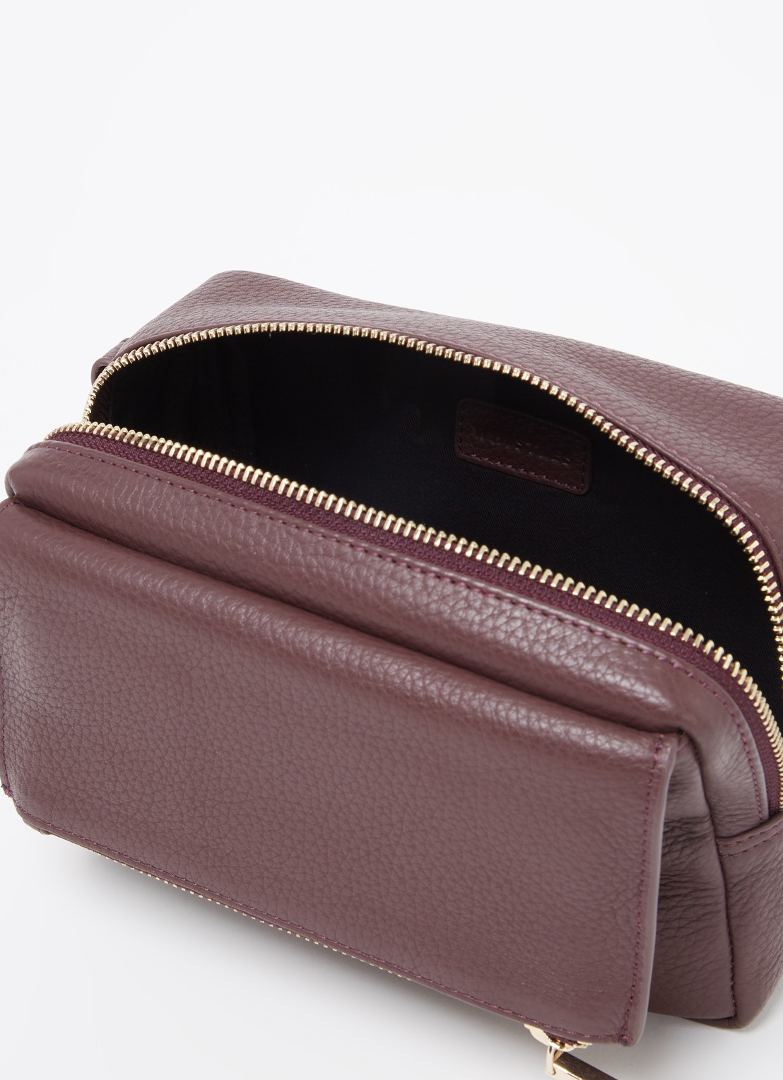 Whistles Bibi crossbodytas van leer - detail 3 aubergine