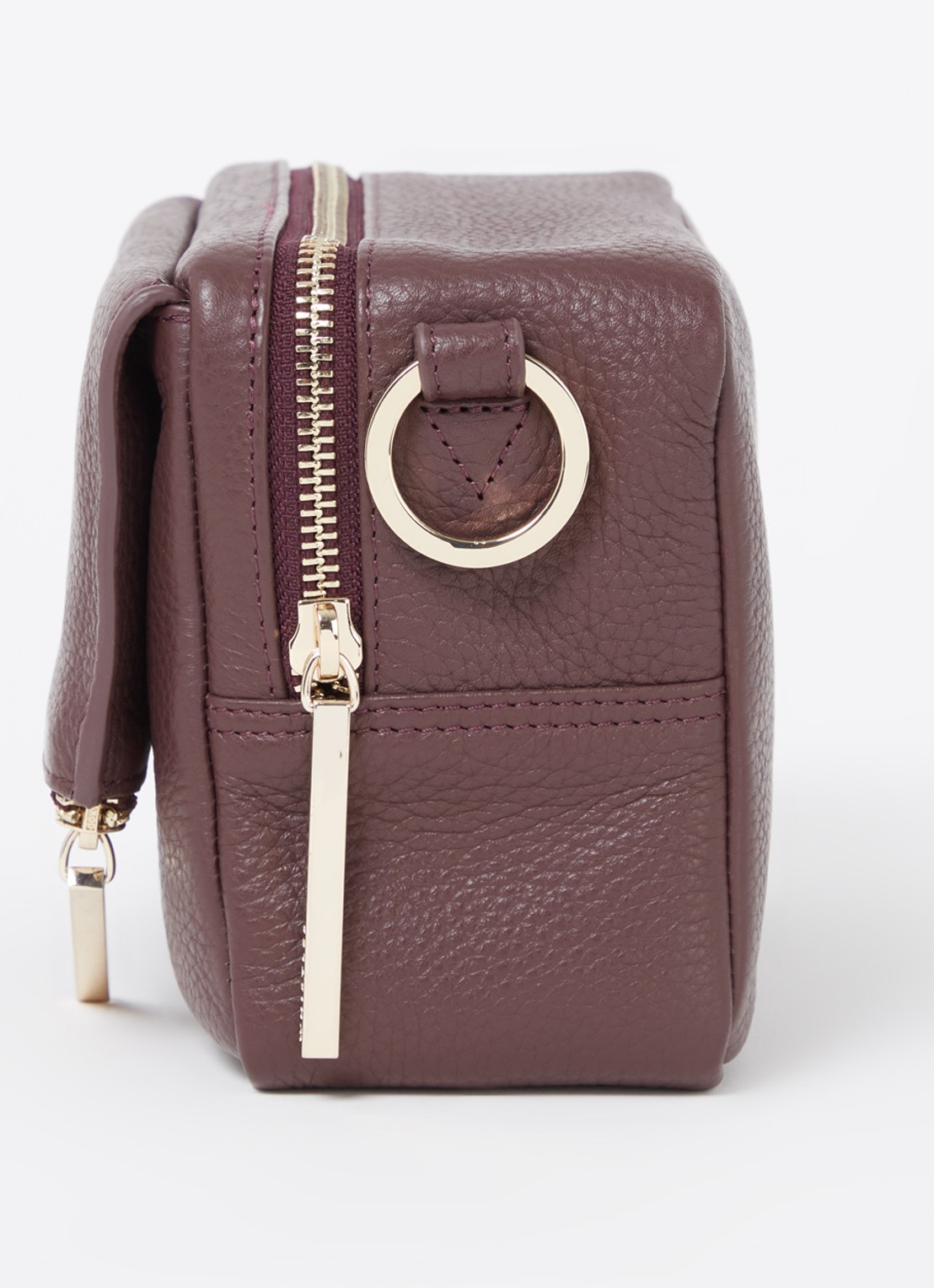 Whistles Bibi crossbodytas van leer - detail 4 aubergine