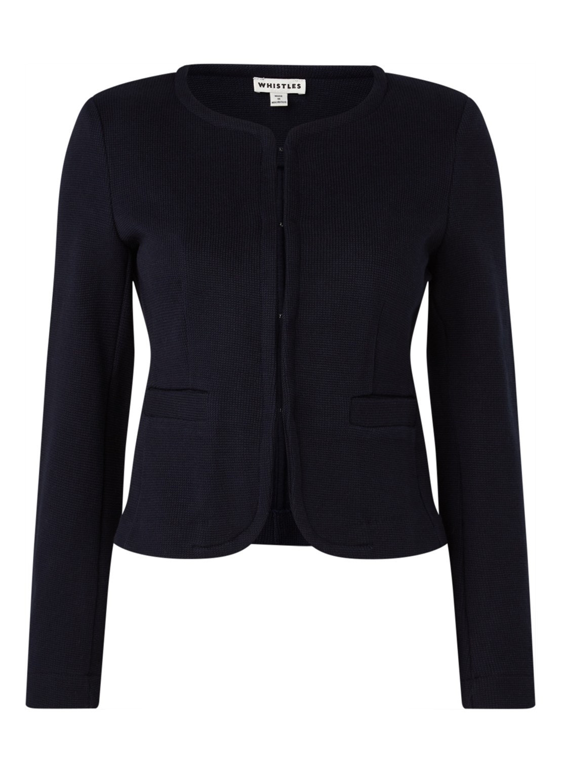 Whistles Blazer van jersey met structuur - voorkant 2 donkerblauw