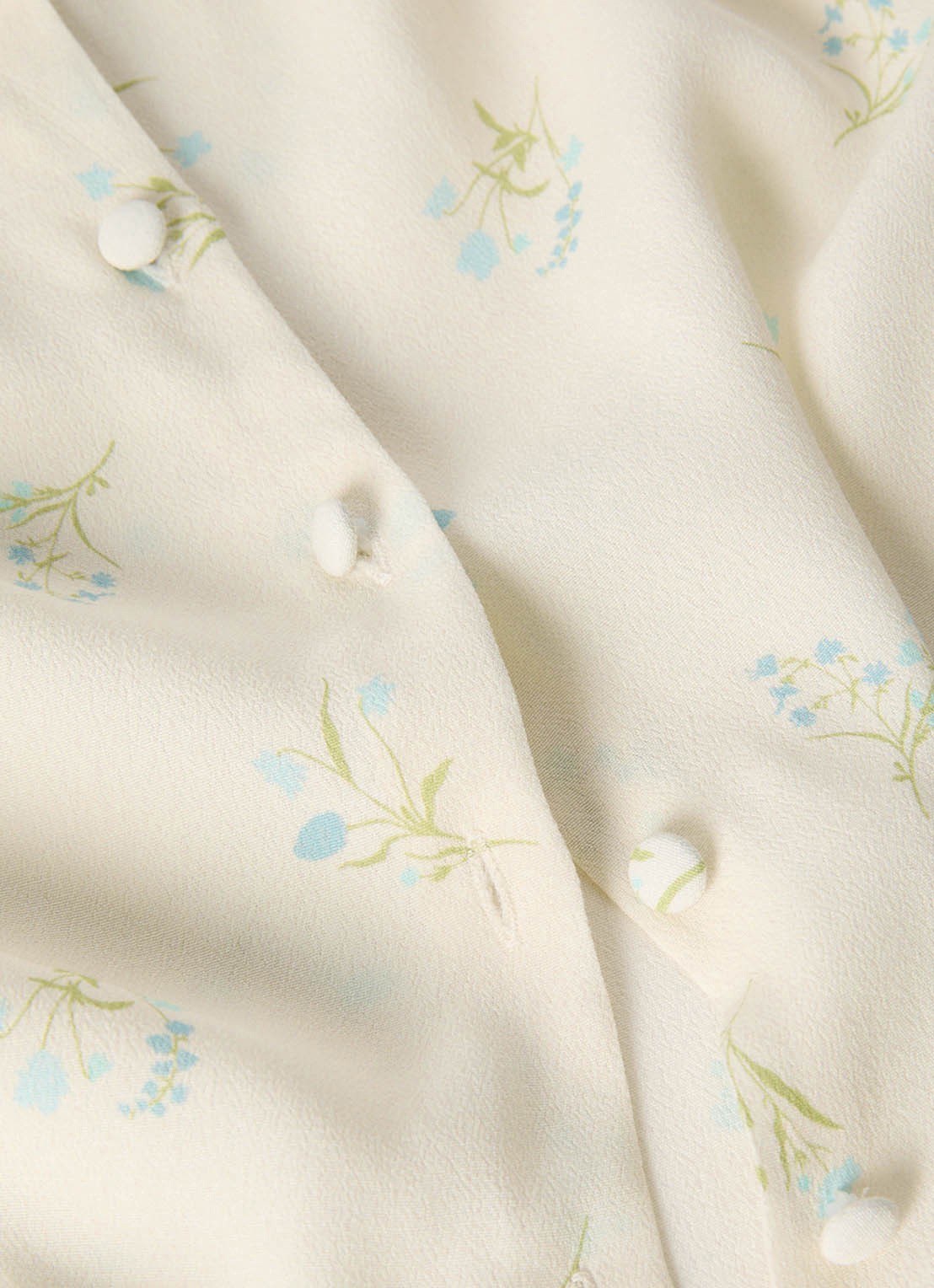 Whistles Blouse met bloemenprint en vlindermouw - detail 6 ivoor