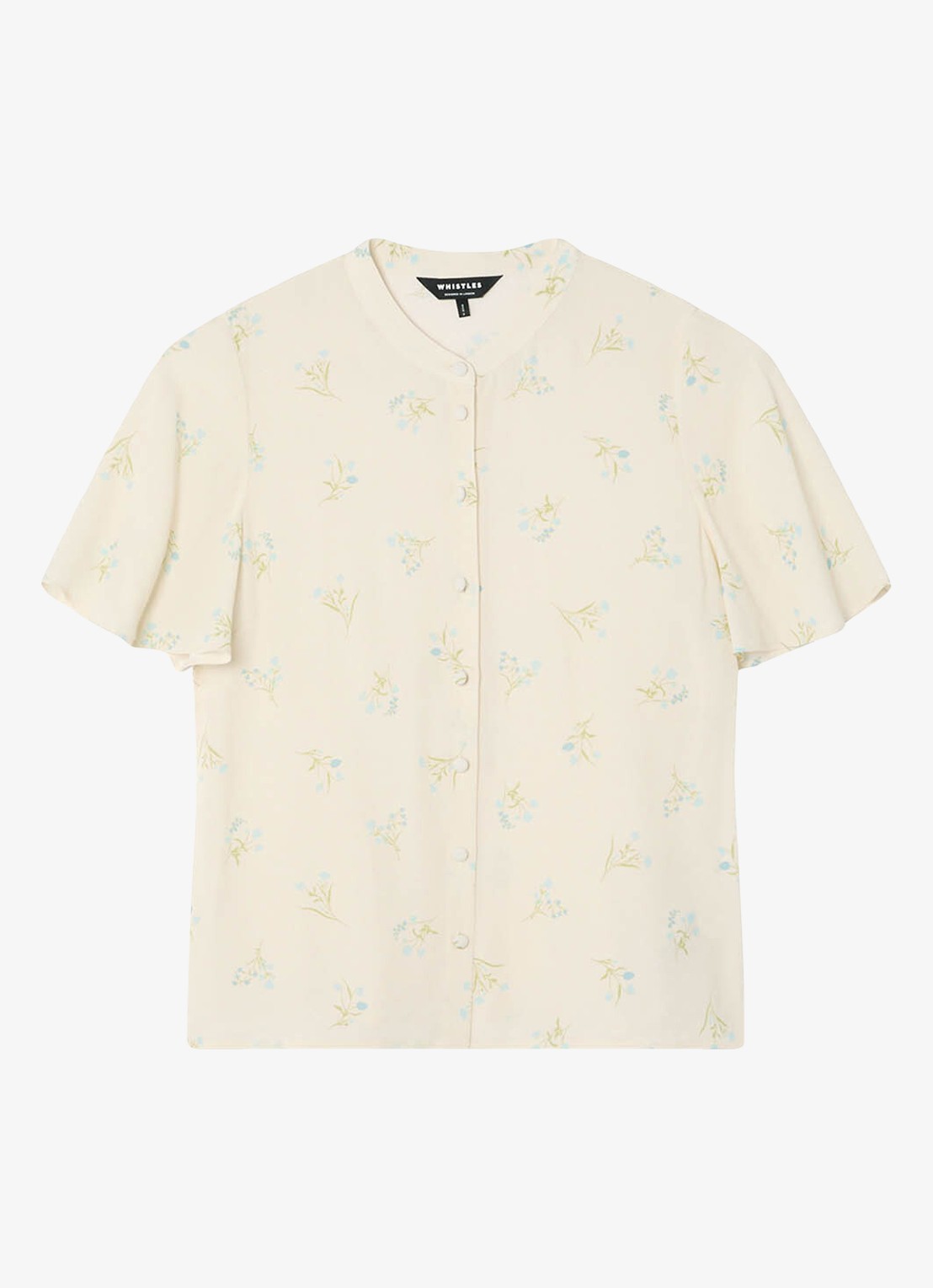Whistles Blouse met bloemenprint en vlindermouw - voorkant 2 ivoor