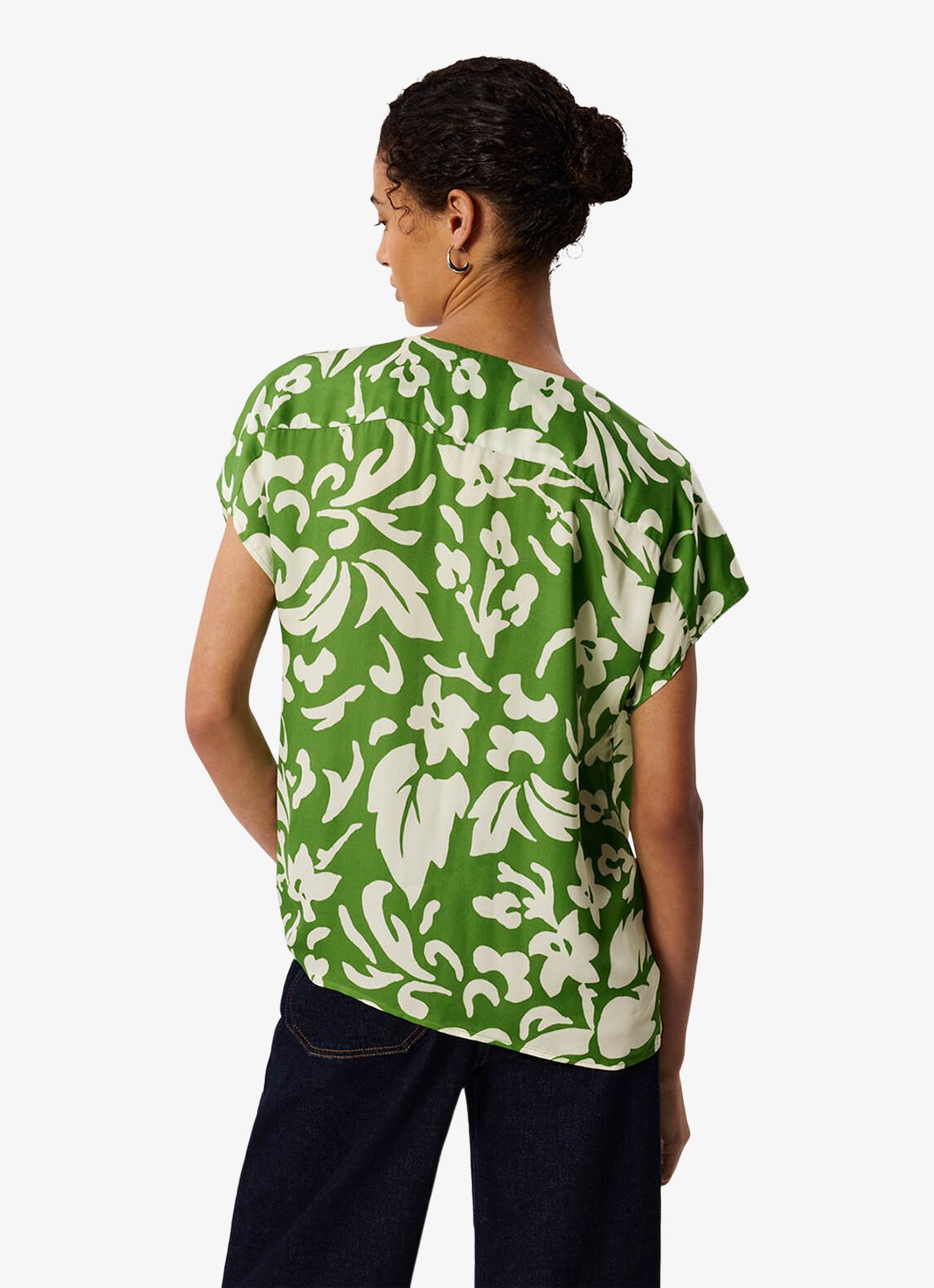 Whistles Blouse met bloemenprint - achterkant 6 groen