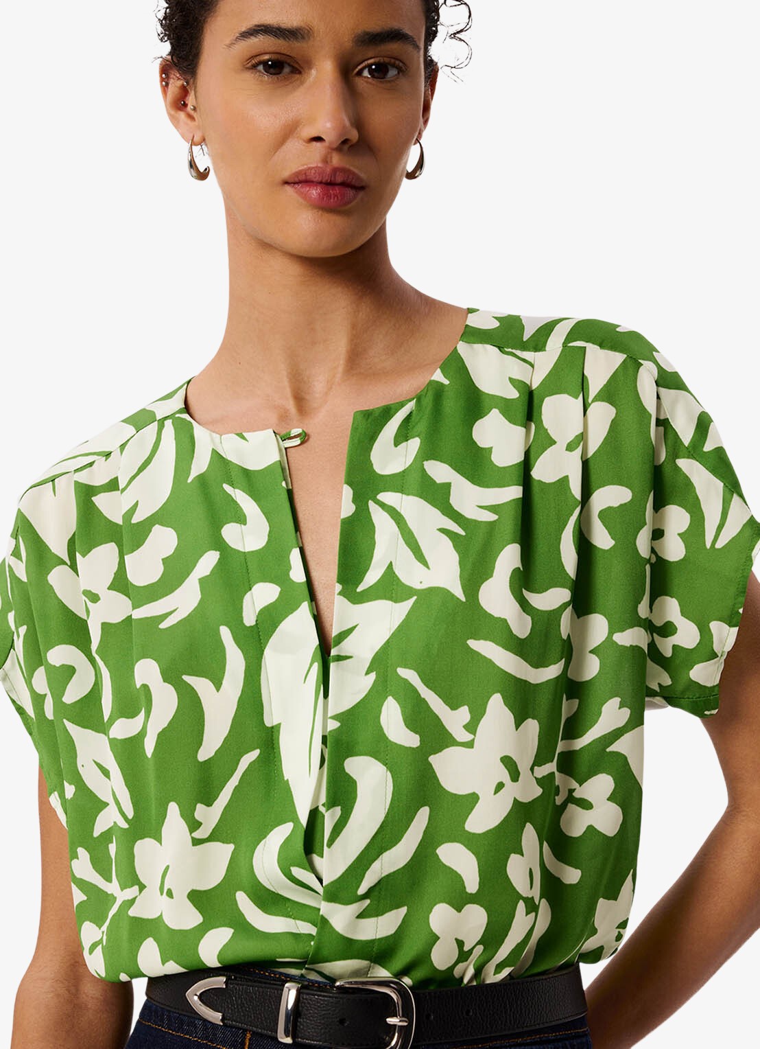 Whistles Blouse met bloemenprint - detail 4 groen