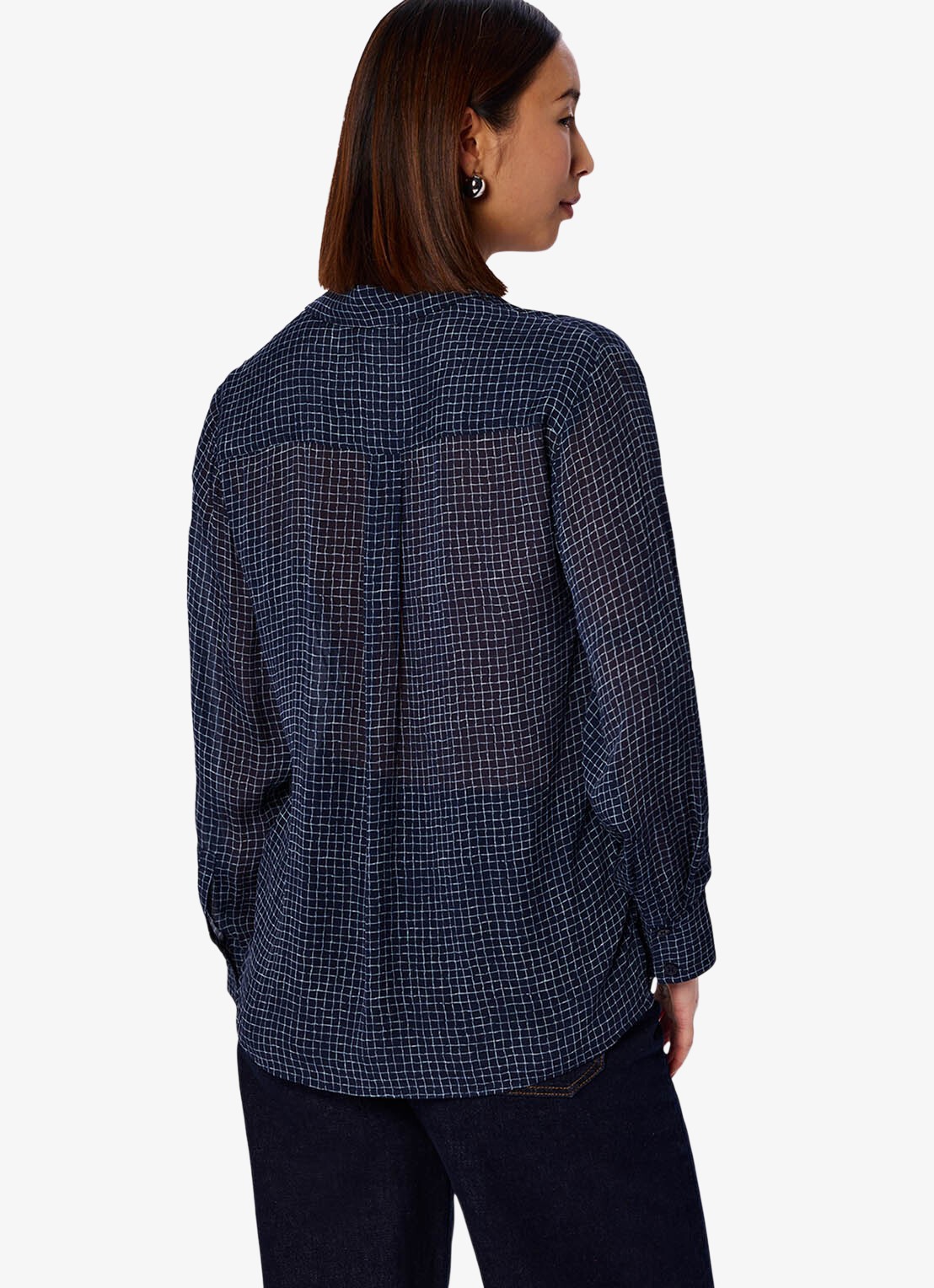 Whistles Blouse met borstzakken - achterkant 3 blauw