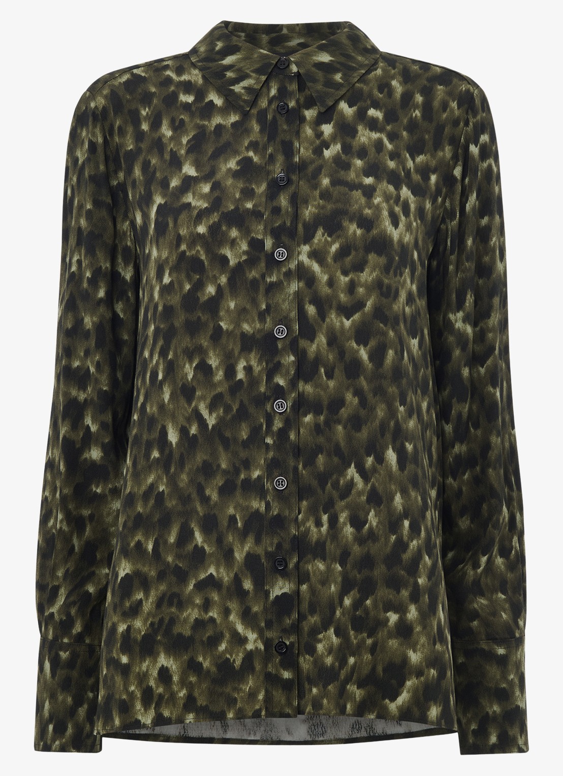 Whistles Blouse met dierenprint - voorkant groen