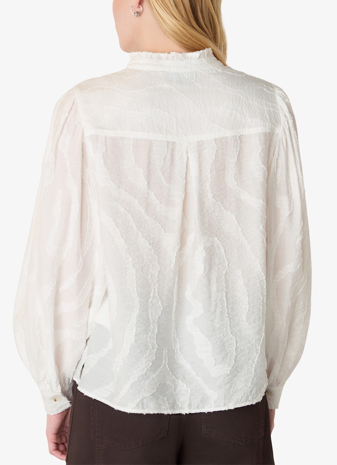 Whistles Blouse met dierenprint - achterkant 3 ivoor
