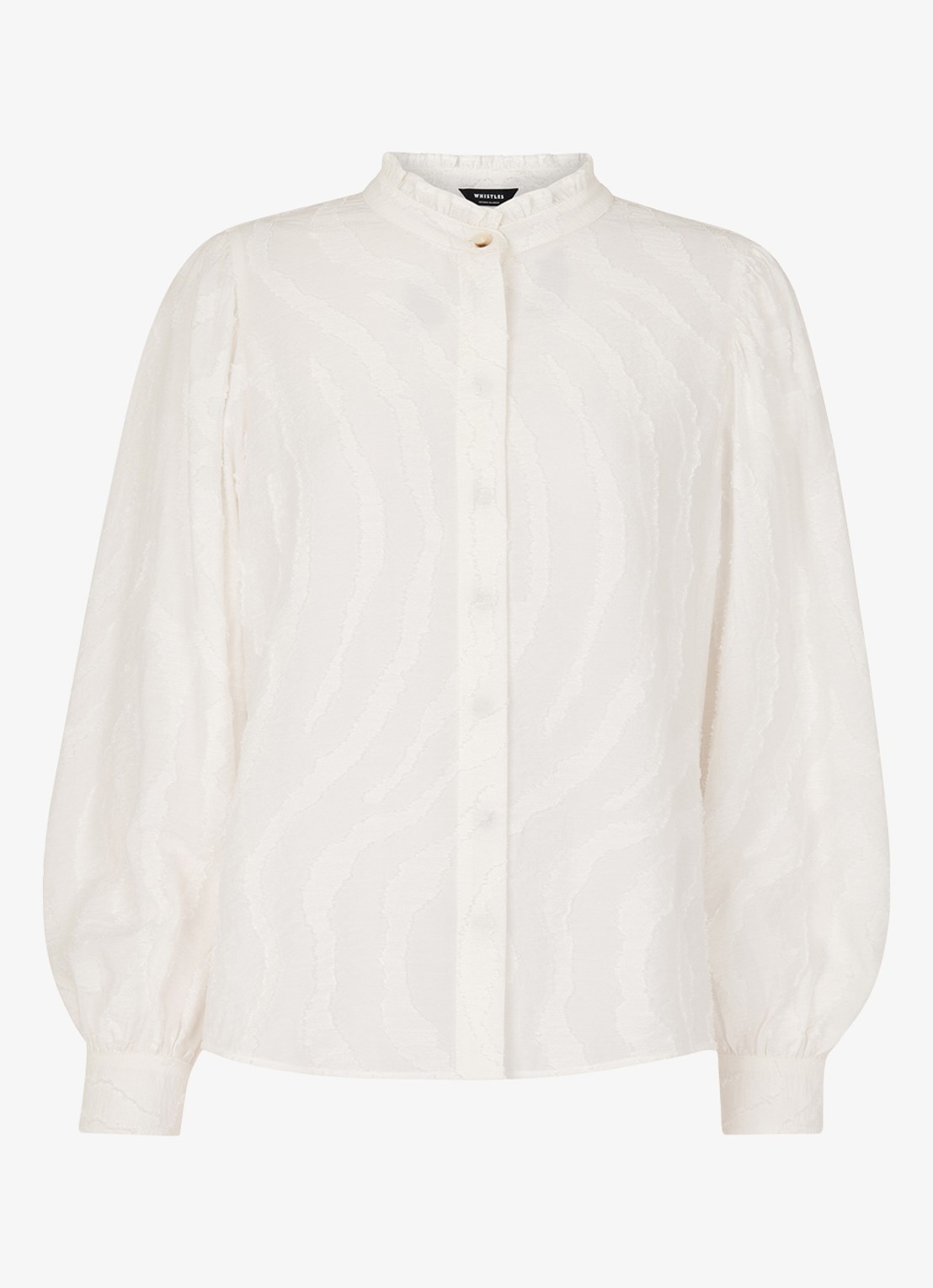 Whistles Blouse met dierenprint - voorkant 4 ivoor