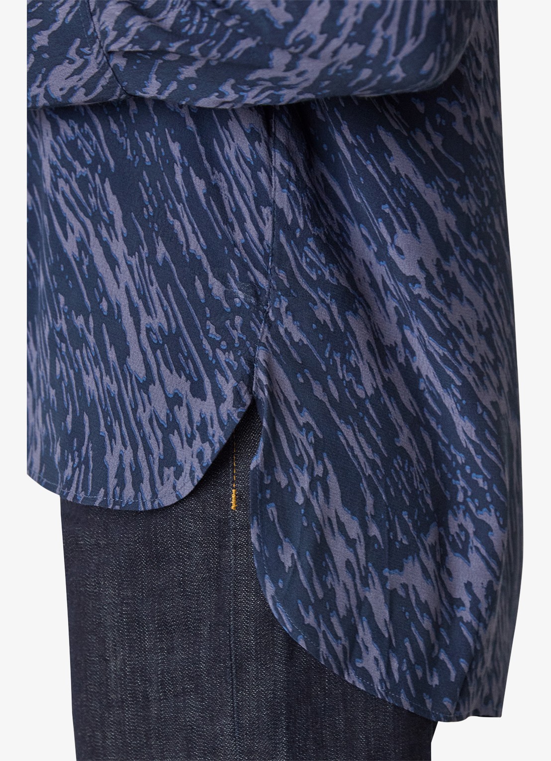 Whistles Blouse met grafische print - detail 3 donkerblauw