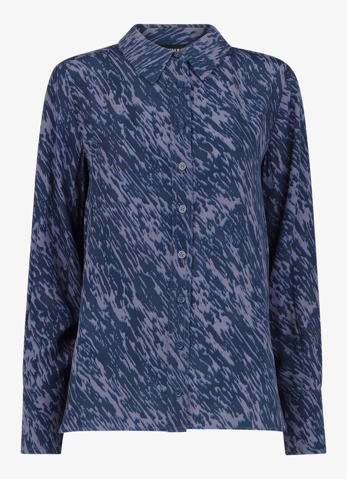 Whistles Blouse met grafische print - voorkant 4 donkerblauw