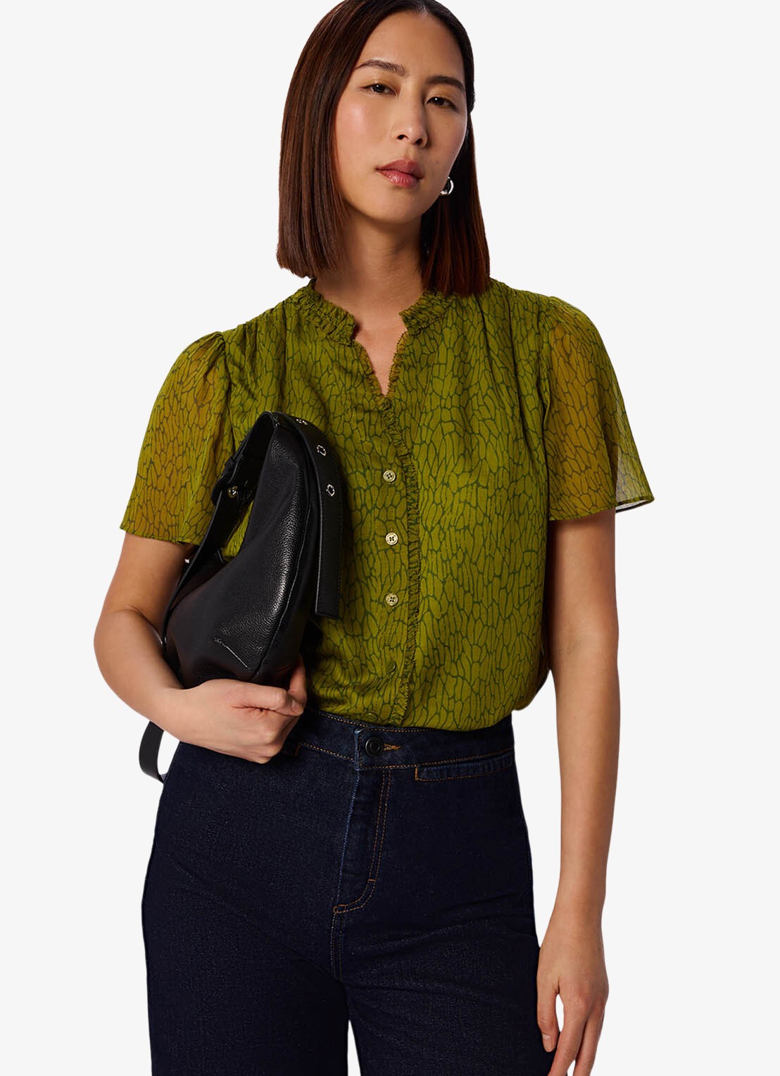 Whistles Blouse met print - detail 3 groen