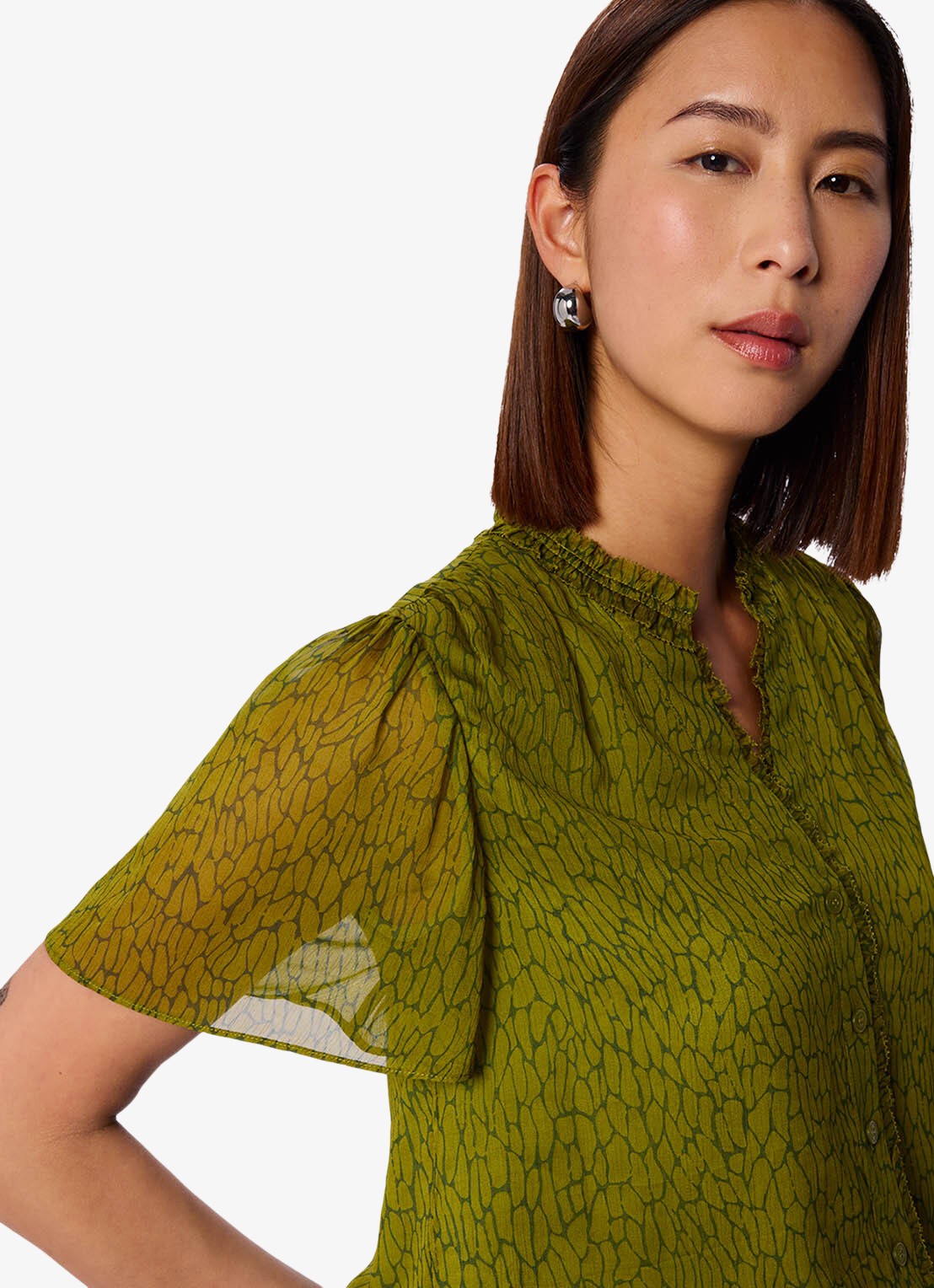 Whistles Blouse met print - detail 4 groen