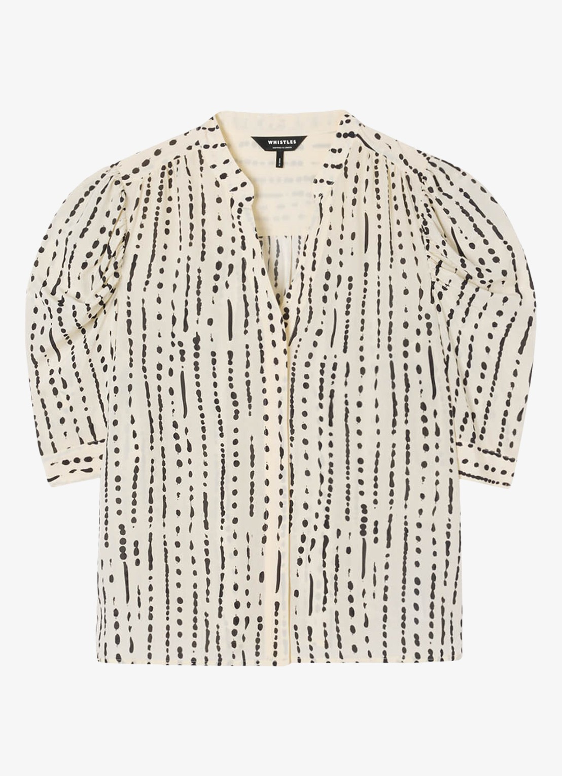Whistles Blouse met stippenprint - voorkant ivoor