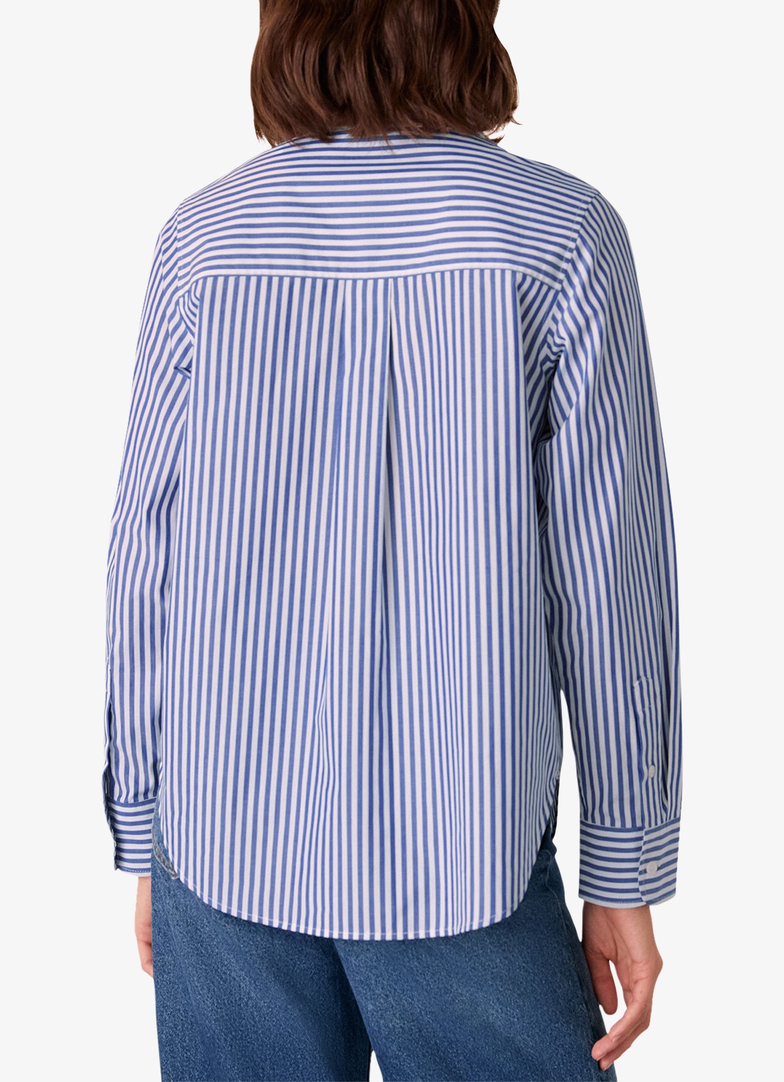 Whistles Blouse met streepprint - achterkant 4 donkerblauw