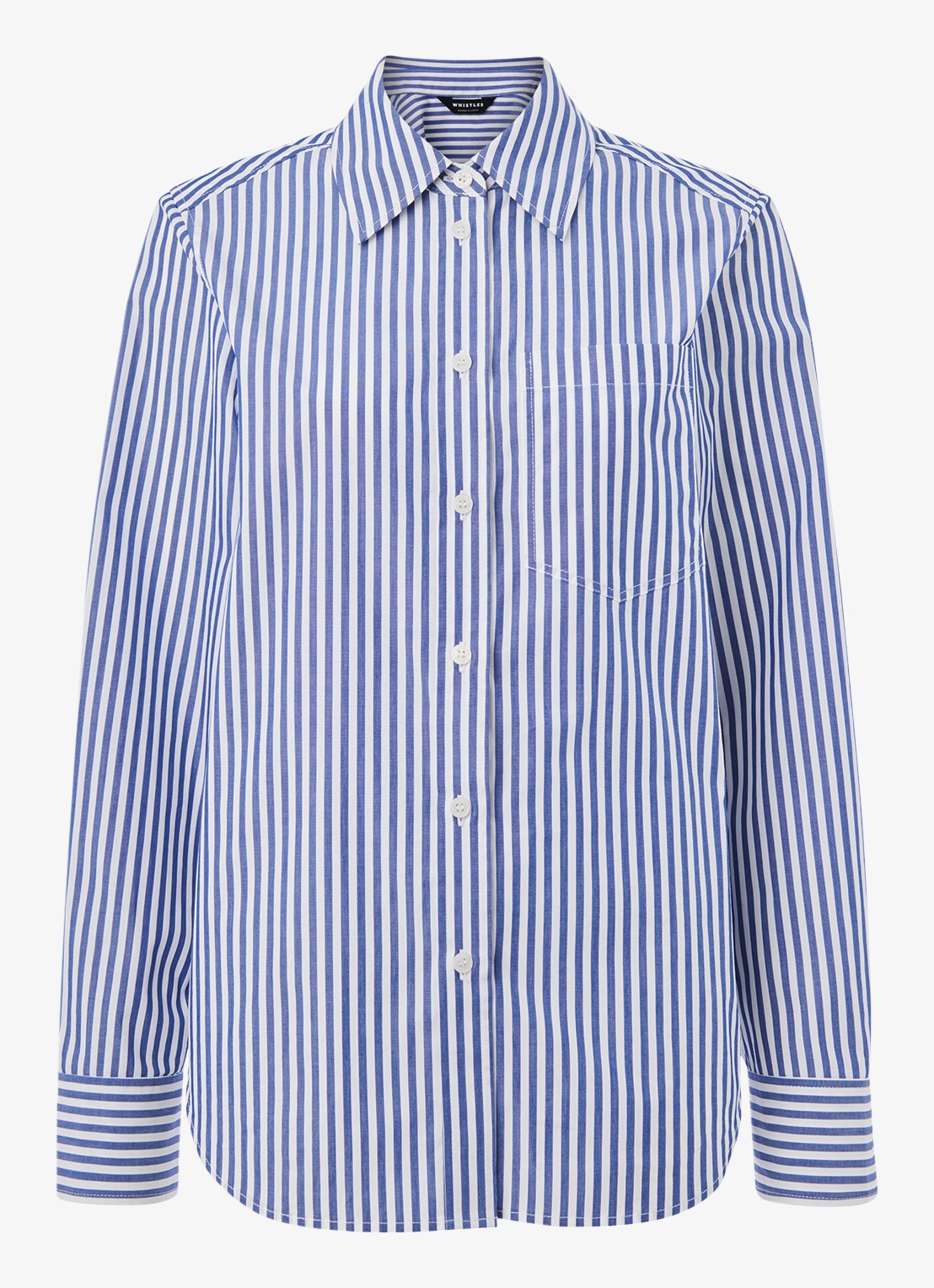 Whistles Blouse met streepprint - voorkant donkerblauw