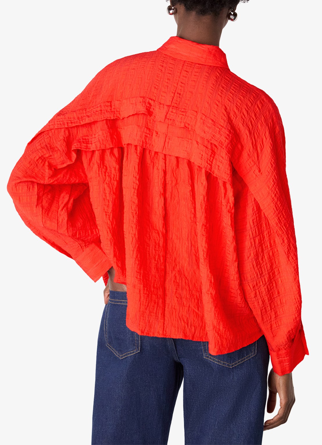 Whistles Blouse met textuur - achterkant 4 steenrood