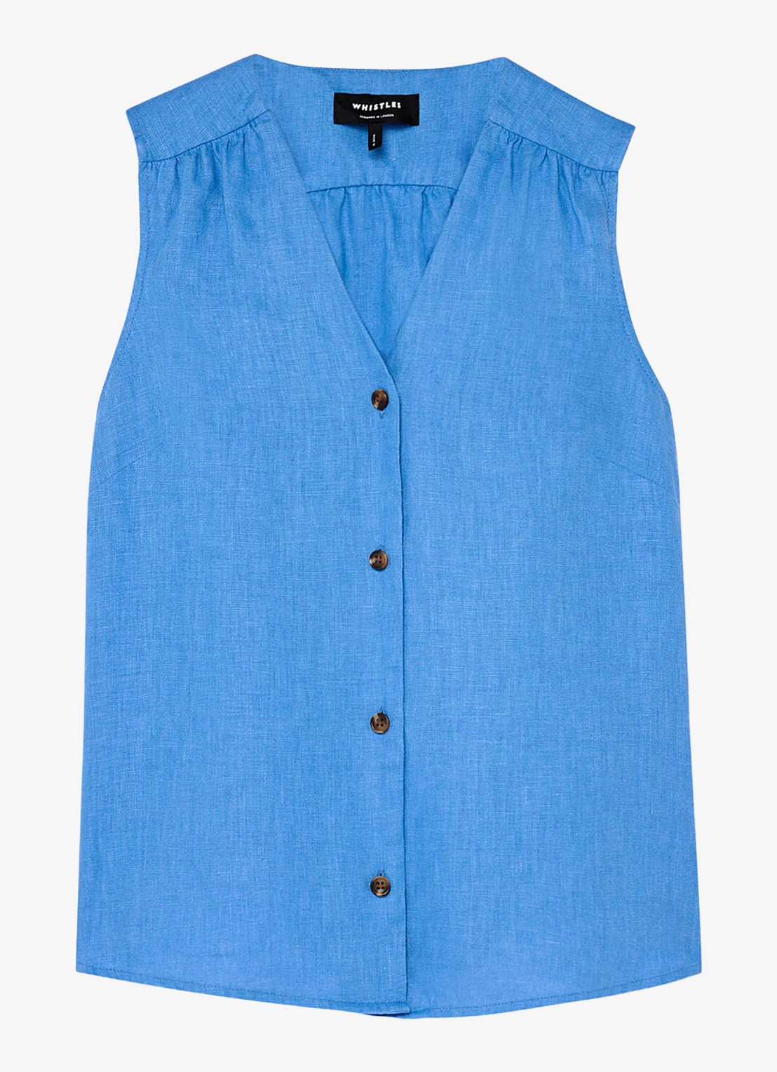 Whistles Blouse met V-hals - voorkant 2 blauw