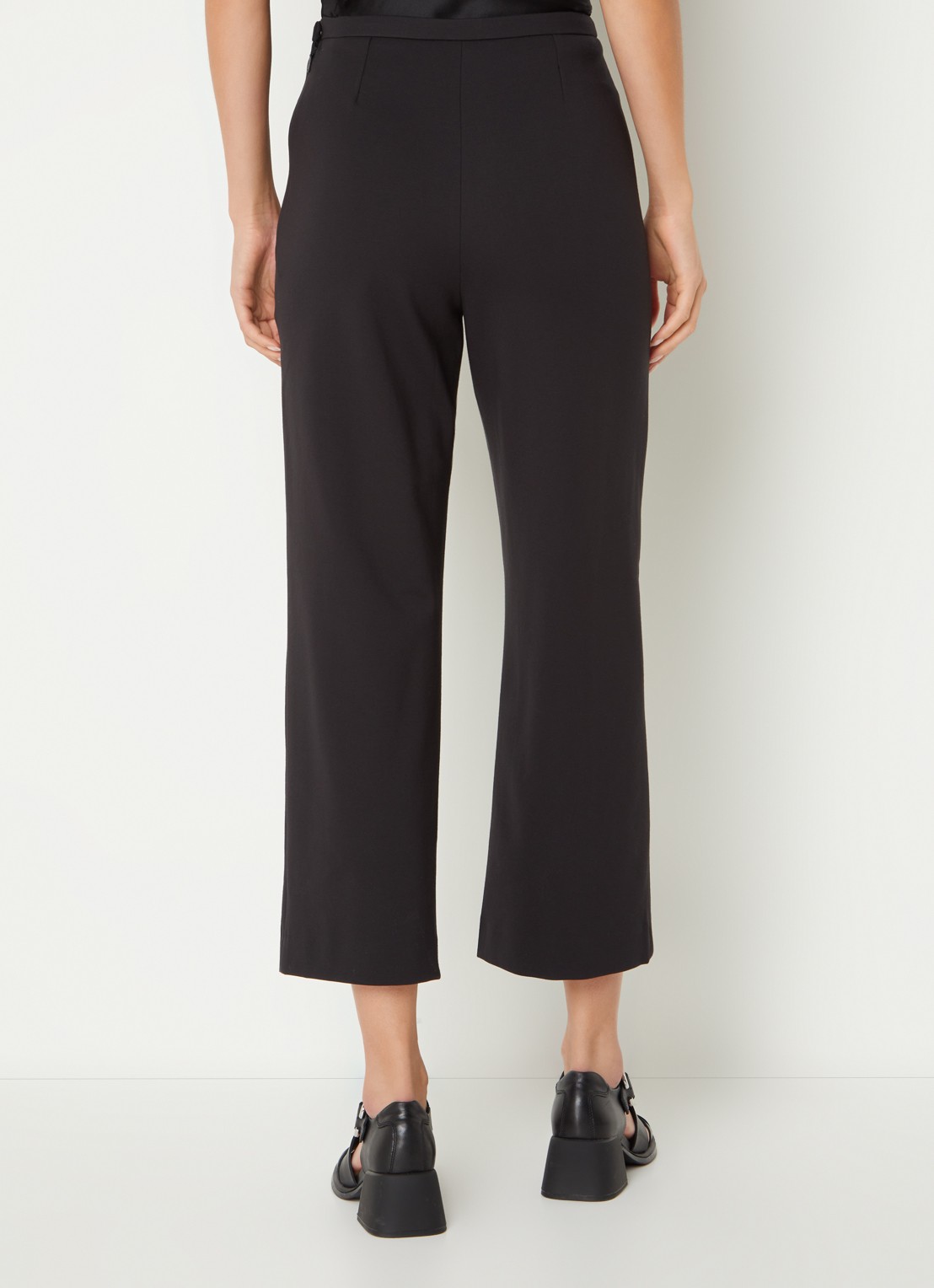 Whistles Camilla high waist cropped wide fit pantalon - achterkant 4 zwart
