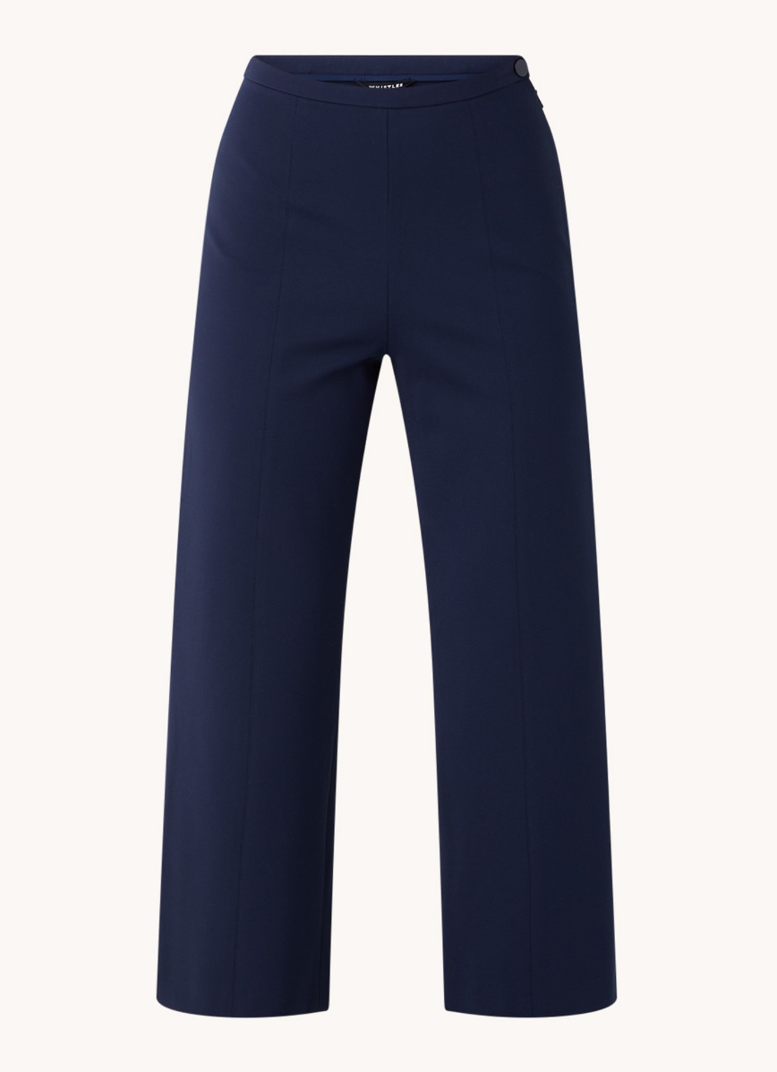 Whistles Camilla high waist wide fit cropped pantalon - voorkant 2 donkerblauw