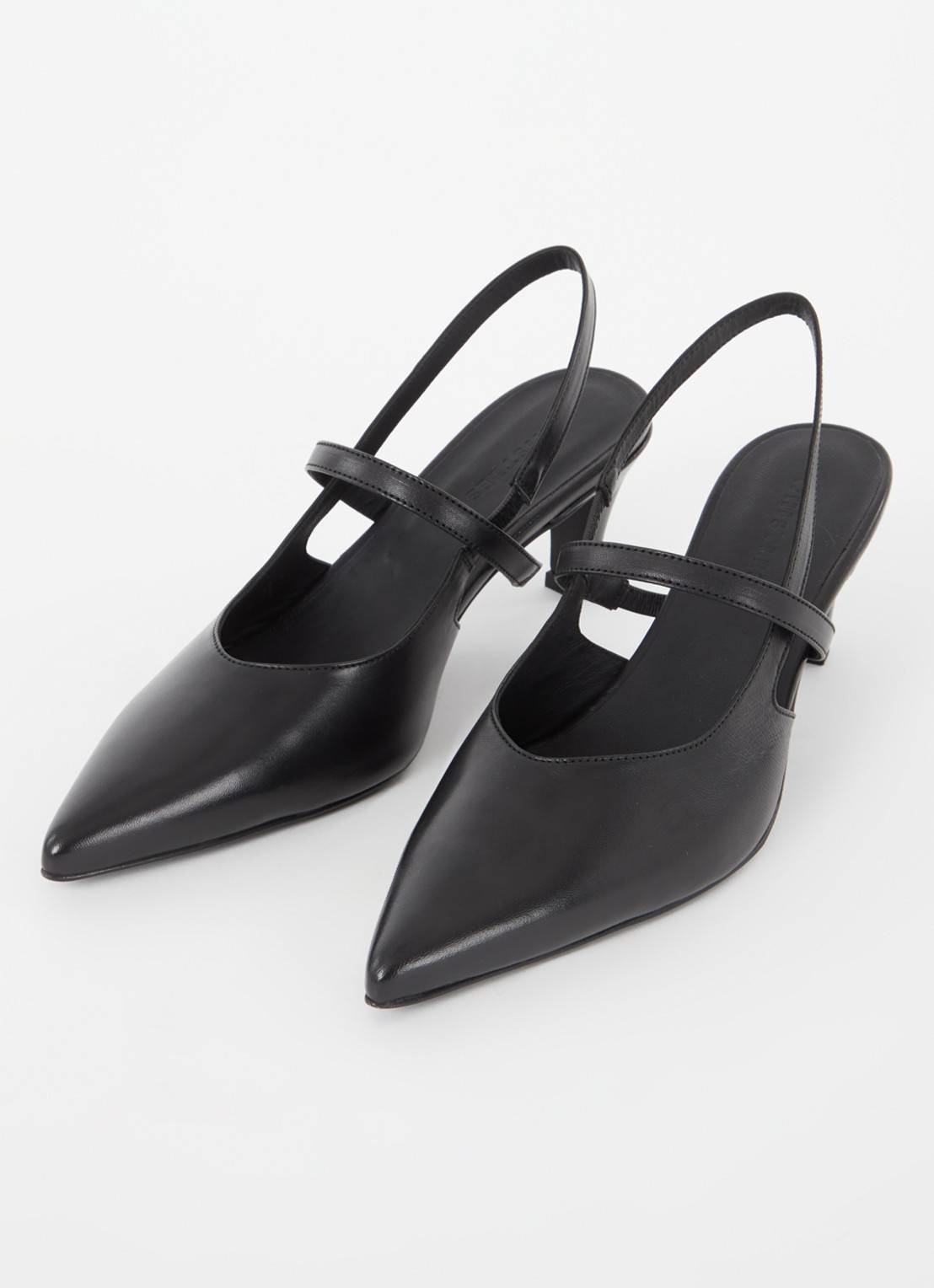 Whistles Cecily slingback van leer - detail 2 zwart