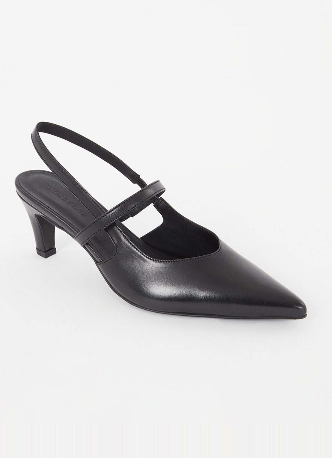 Whistles Cecily slingback van leer - voorkant zwart