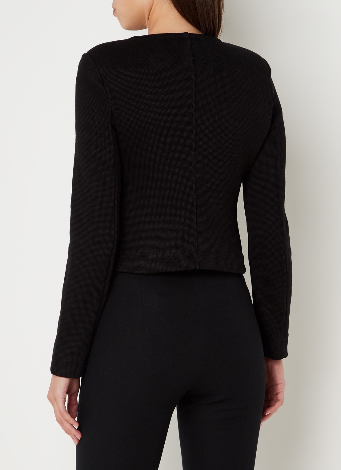 Whistles CollarlessJerseyJacket - achterkant zwart
