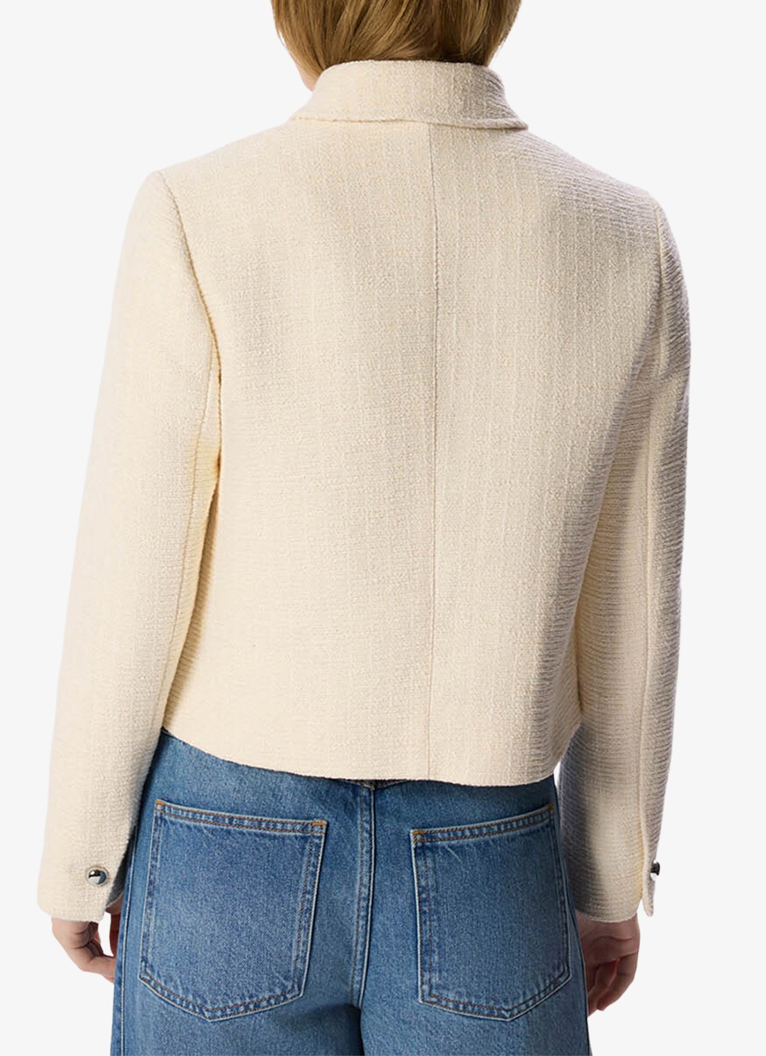 Whistles Cropped jack van blouclé  - achterkant beige