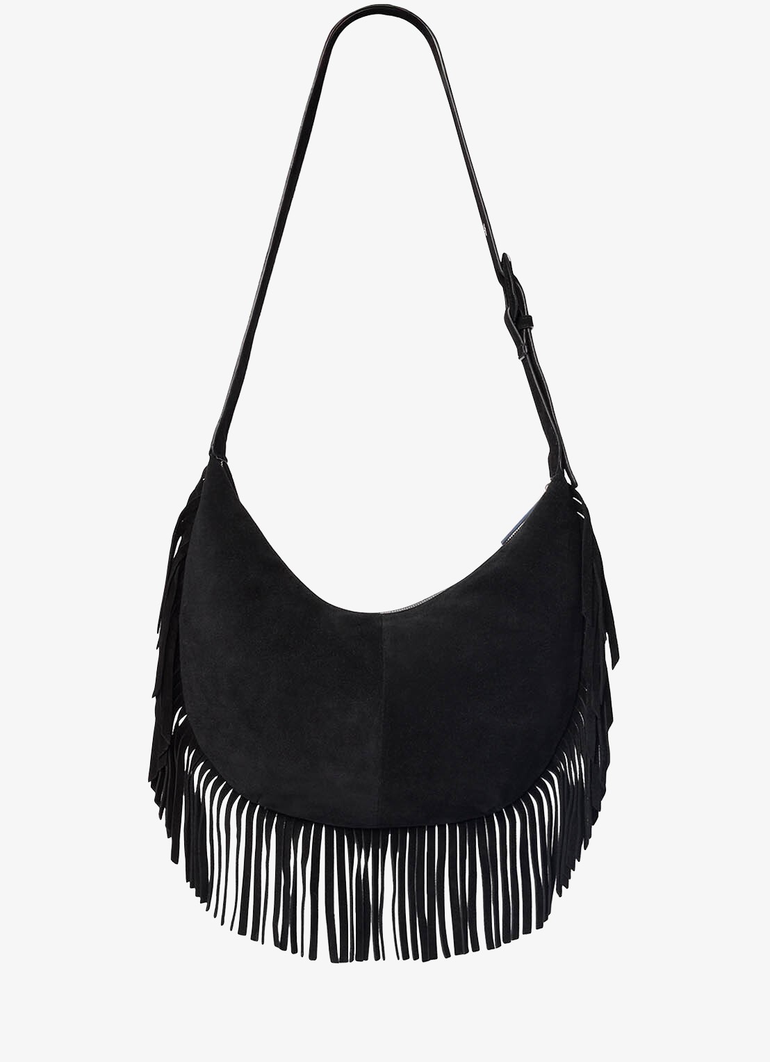 Whistles Crossbodytas met franjes - detail 3 zwart