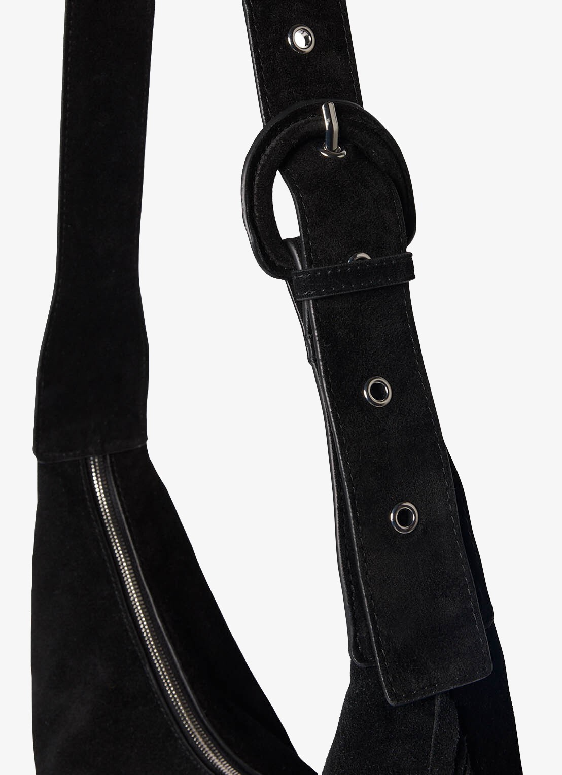 Whistles Crossbodytas met franjes - detail 5 zwart