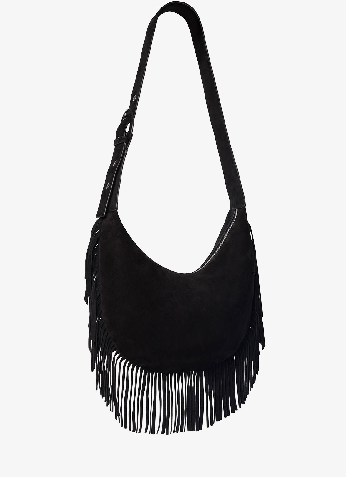 Whistles Crossbodytas met franjes - detail 6 zwart