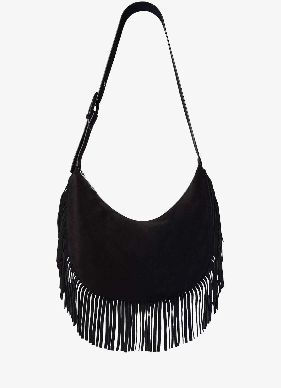 Whistles Crossbodytas met franjes - voorkant zwart