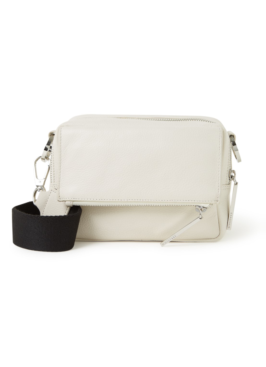 Whistles Crossbodytas van leer - voorkant 4 wit