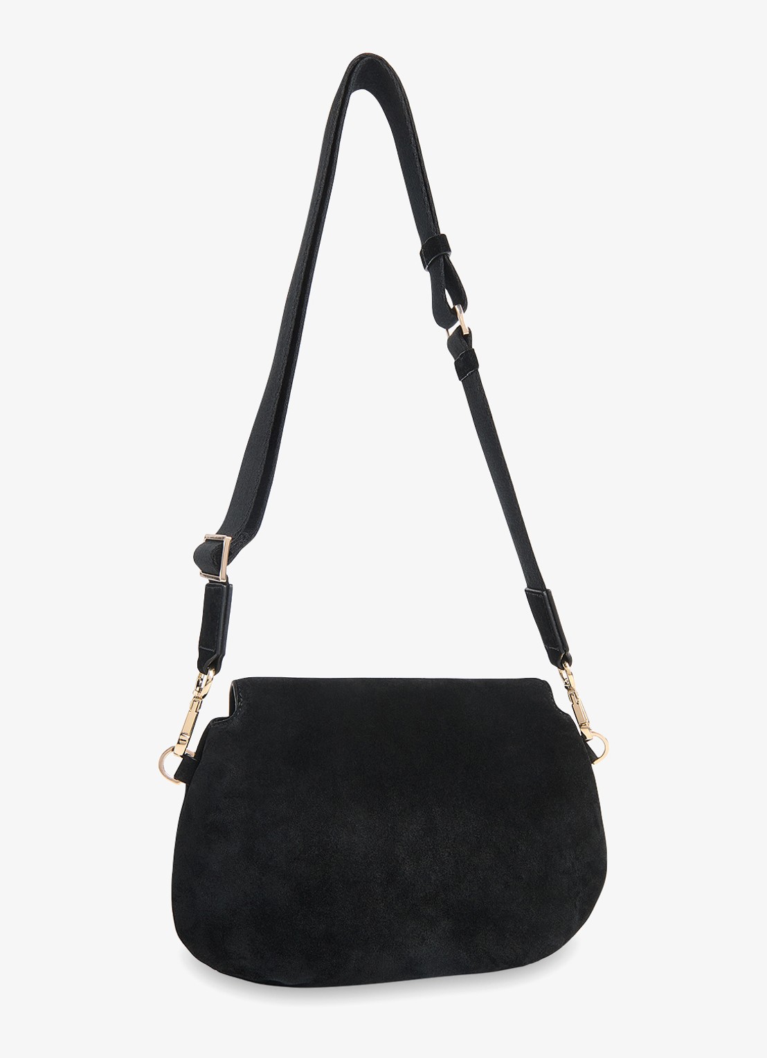Whistles Crossbodytas van suède - voorkant 4 zwart